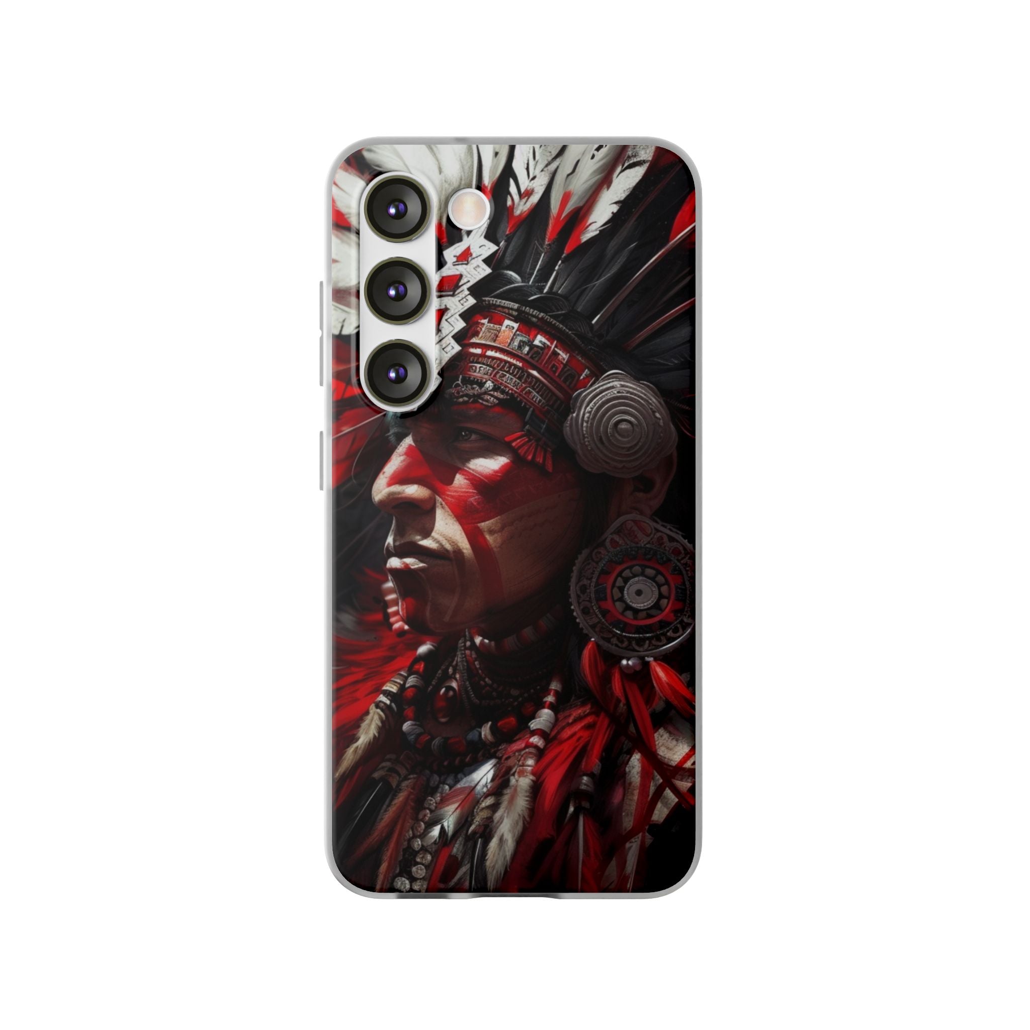 Aztec Loyal Warrior – Flexi Phone Case (iPhone & Samsung • Clear TPU • Made in USA • Personalized Option)