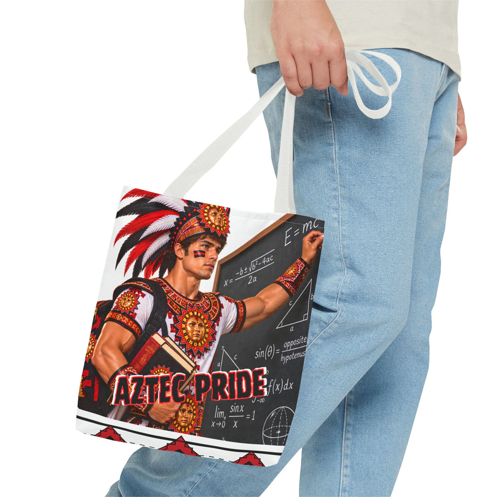 Aztec Mathematician Warrior Tote Bag | Aztec-Inspired AI Art • Made & Shipped in the USA • 🚚 FREE USA Shipping • FREE Personalization