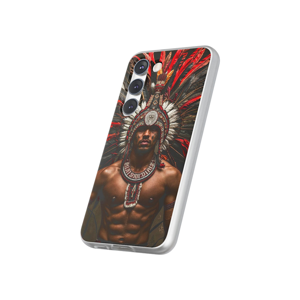 Aztec Warrior Eagle – Flexi Phone Case (iPhone & Samsung • Clear TPU • Made in USA • Personalized Option)