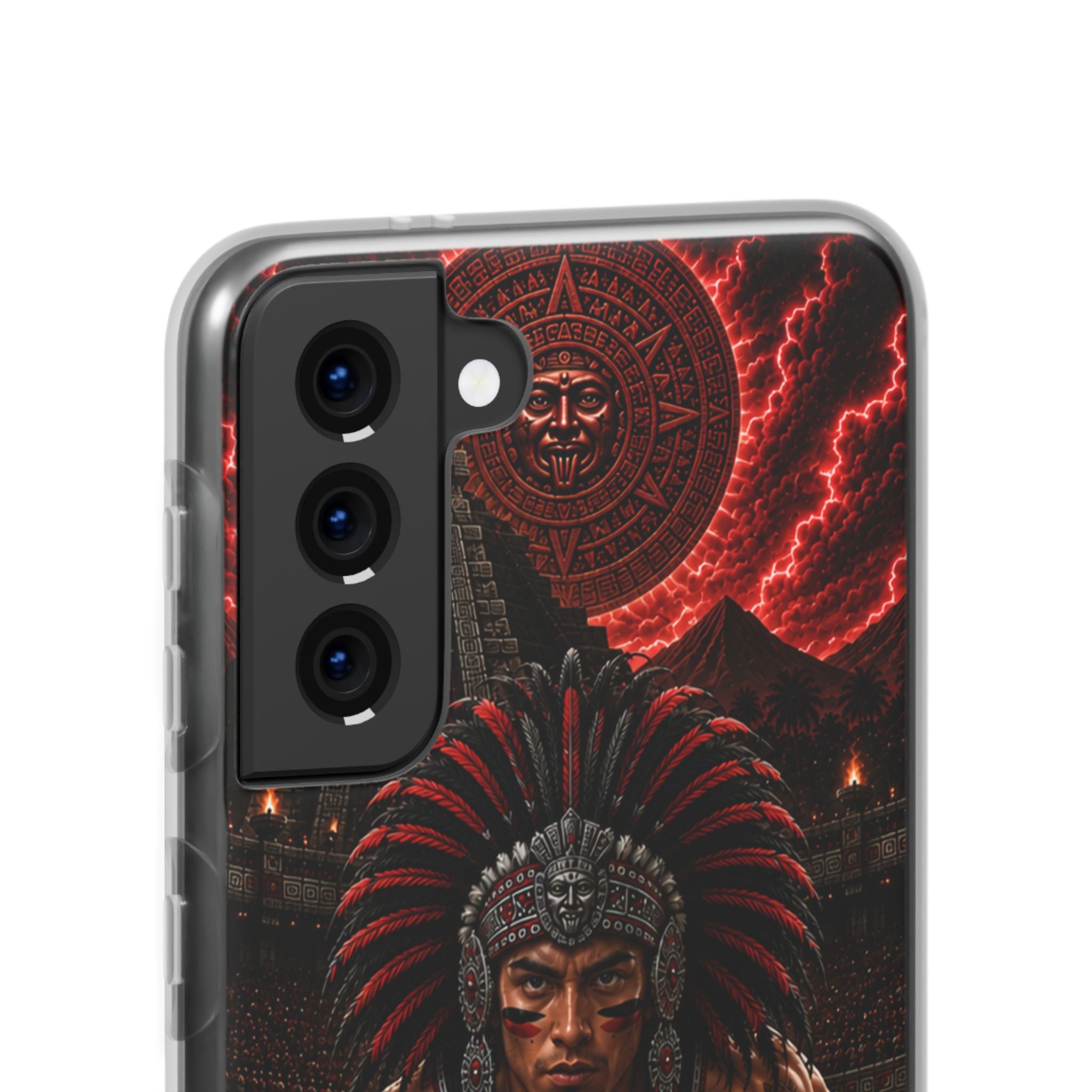 Aztec Track & Field Male Warrior – Flexi Phone Case (iPhone & Samsung • Clear TPU • Made & Shipped in the USA • 🚚 FREE USA Shipping • Personalized Option)