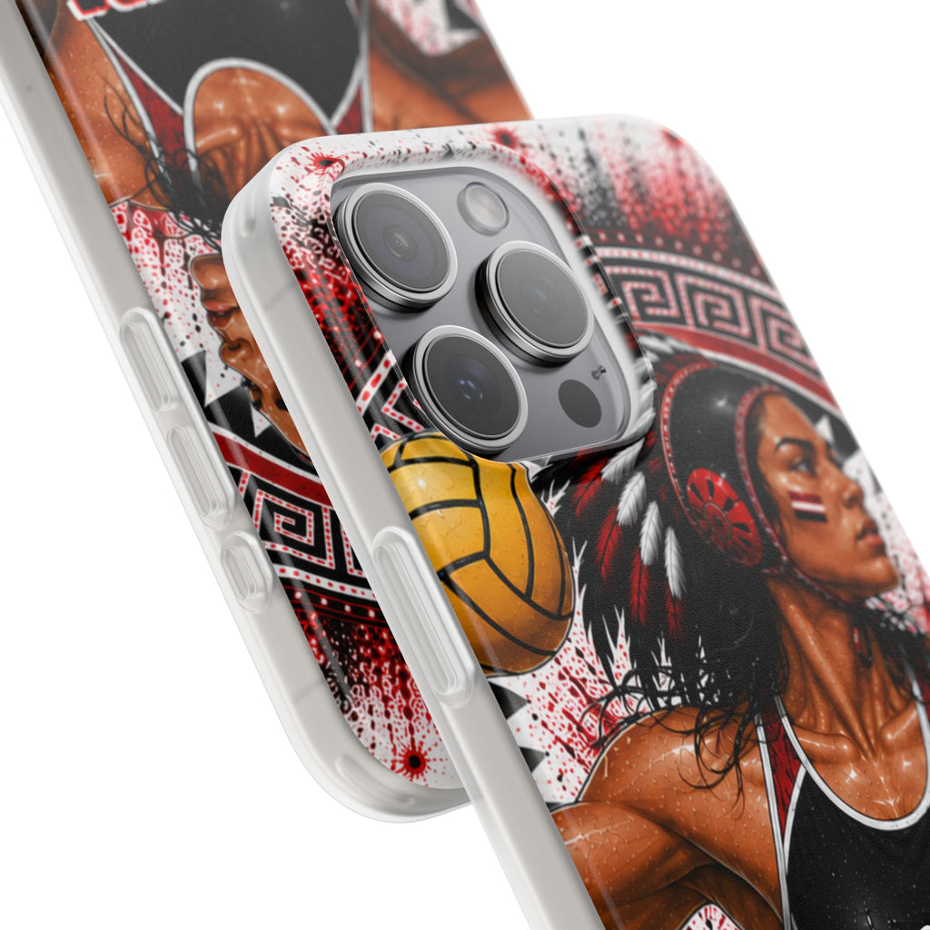Aztec Water Polo Warrior – Flexi Phone Case (iPhone & Samsung • Clear TPU • Made in USA • Personalized Option)