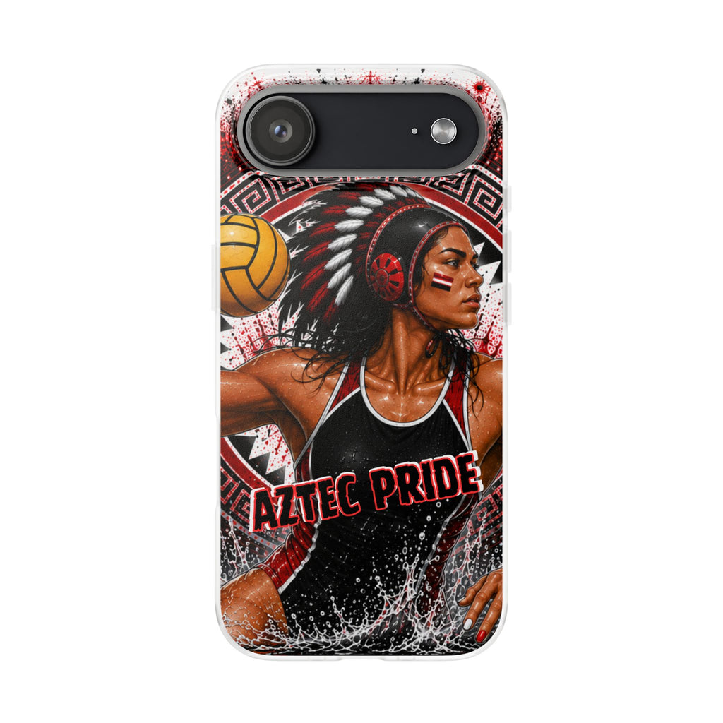 Aztec Water Polo Warrior – Flexi Phone Case (iPhone & Samsung • Clear TPU • Made in USA • Personalized Option)