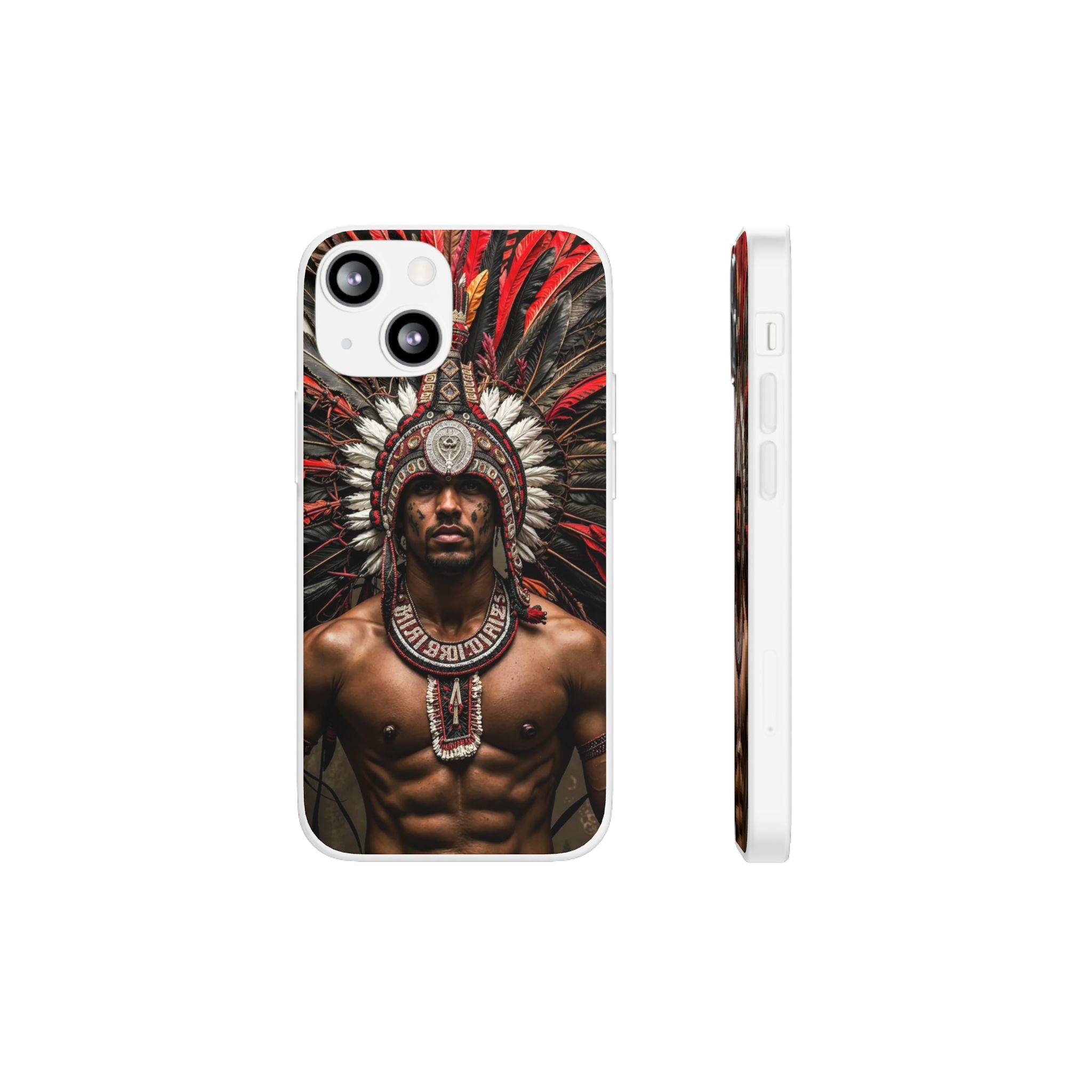 Aztec Warrior Eagle – Flexi Phone Case (iPhone & Samsung • Clear TPU • Made in USA • Personalized Option)