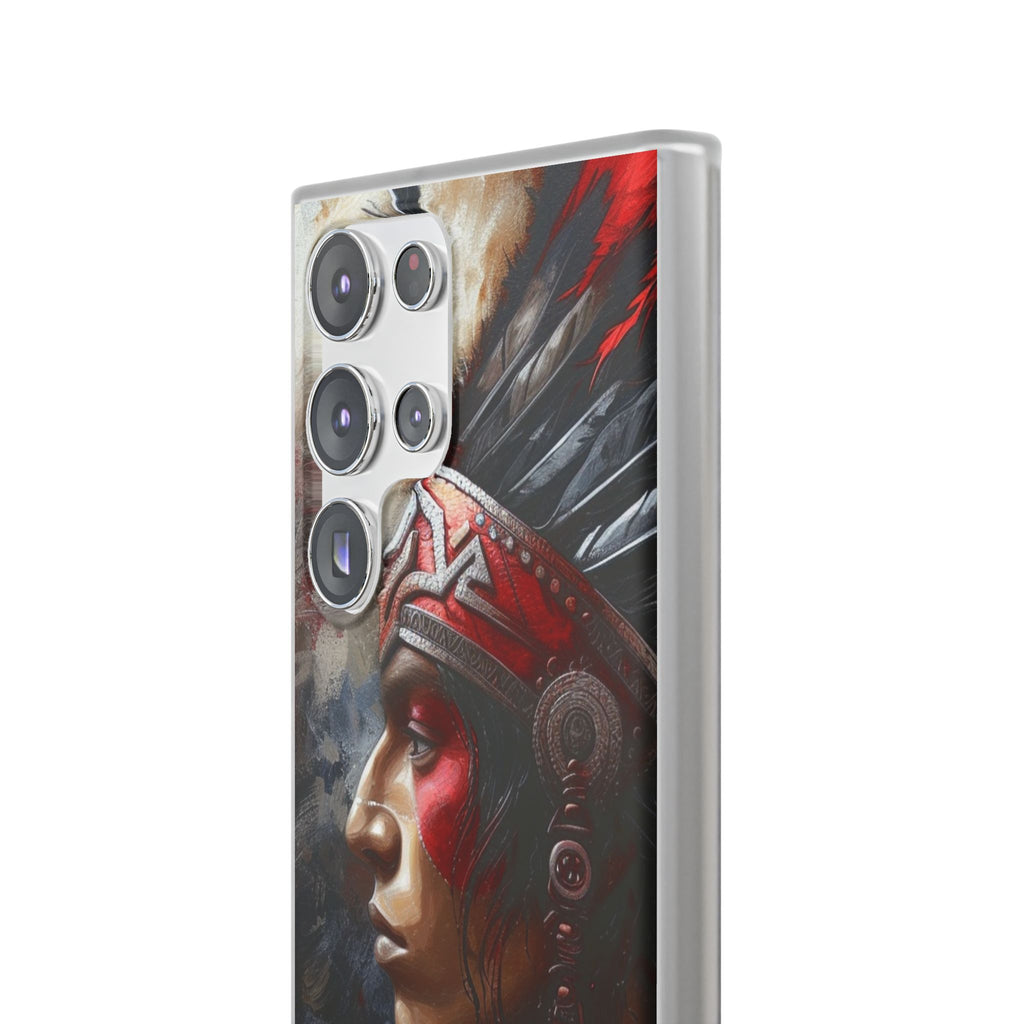 Aztec Silent Warrior – Flexi Phone Case (iPhone & Samsung • Clear TPU • Made in USA • Personalized Option)