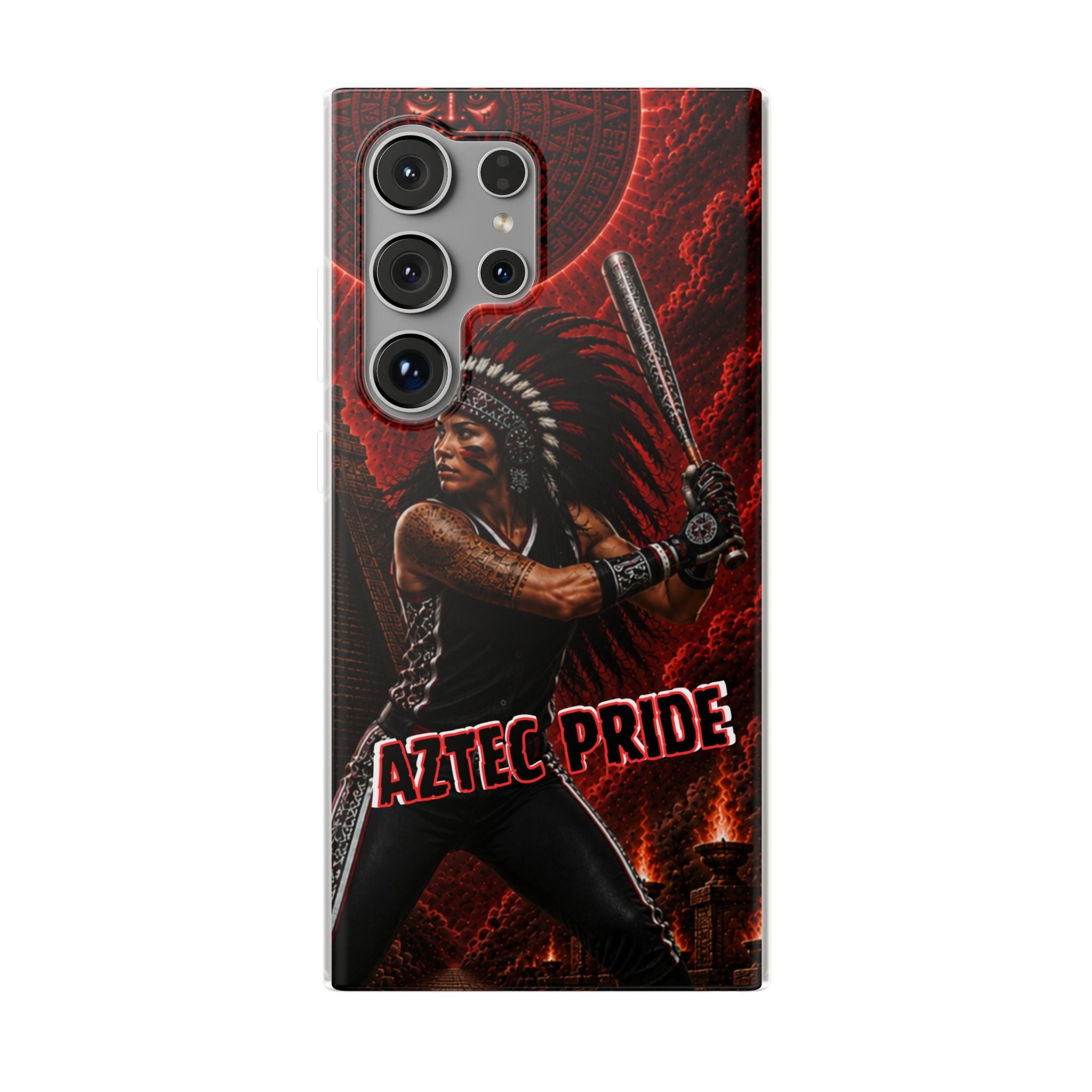 Aztec Softball Warrior – Flexi Phone Case (iPhone & Samsung • Clear TPU • Made in USA • Personalized Option)