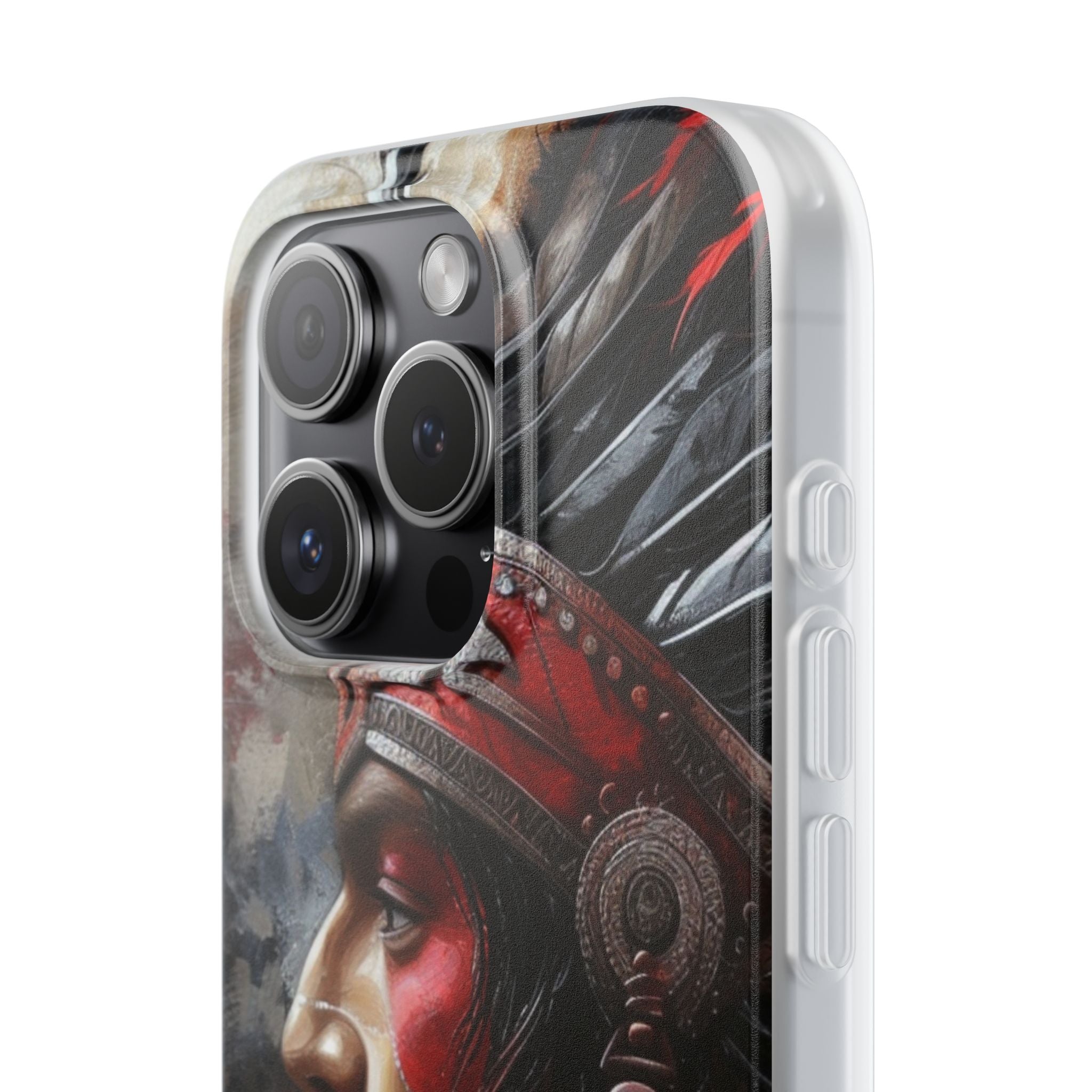 Aztec Silent Warrior – Flexi Phone Case (iPhone & Samsung • Clear TPU • Made in USA • Personalized Option)