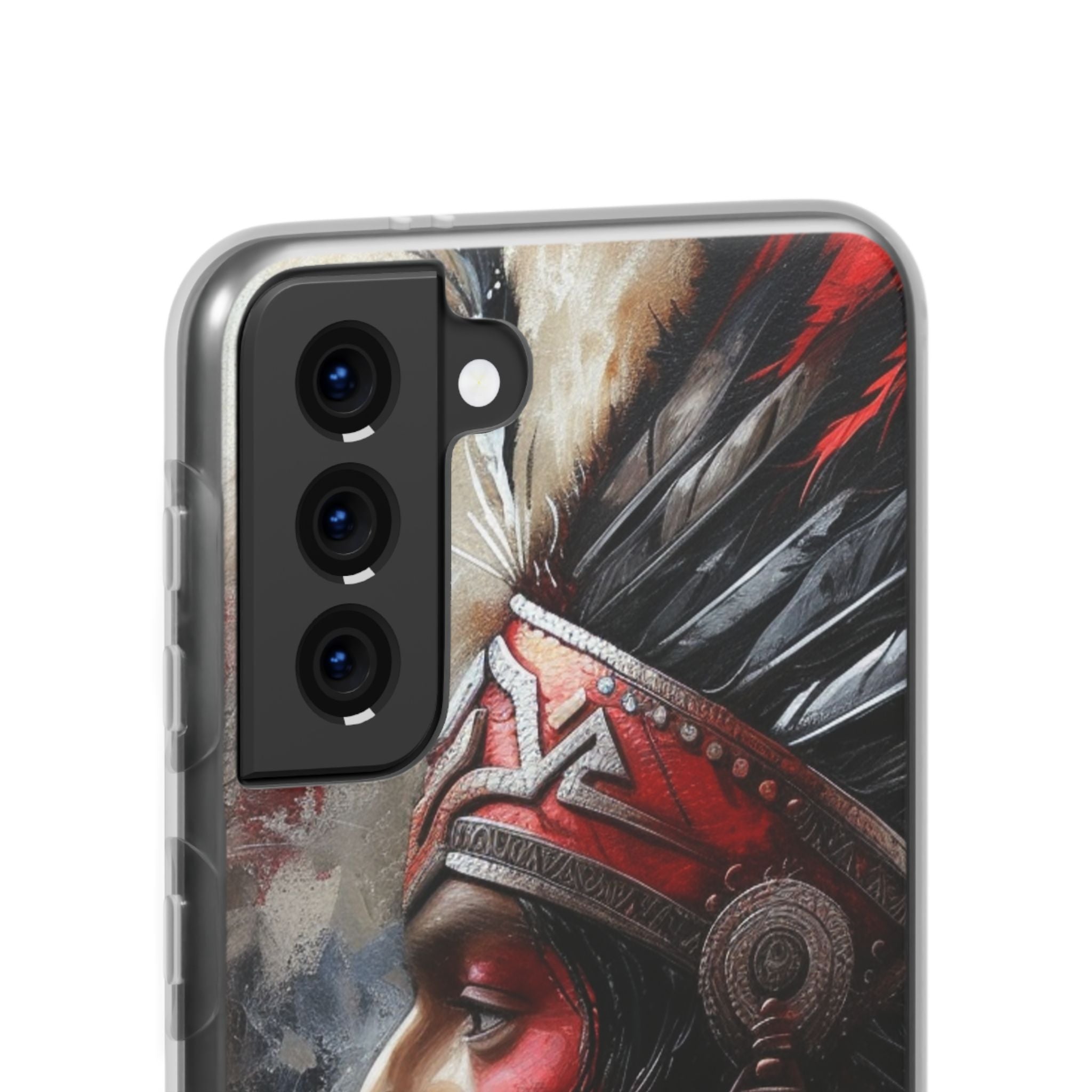 Aztec Silent Warrior – Flexi Phone Case (iPhone & Samsung • Clear TPU • Made in USA • Personalized Option)