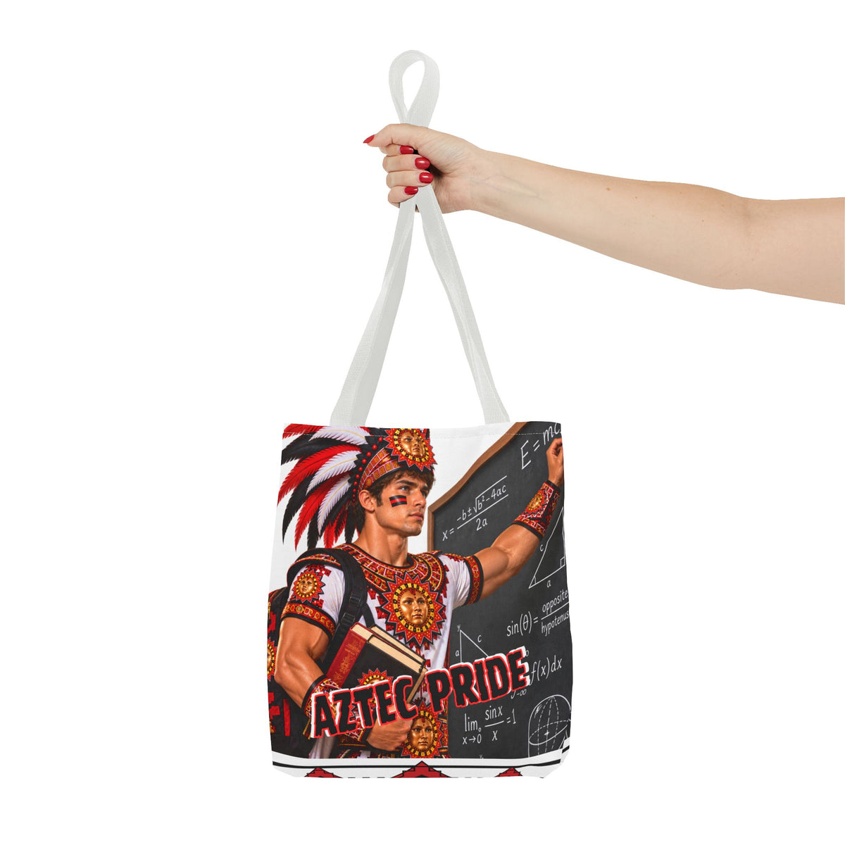 Aztec Mathematician Warrior Tote Bag | Aztec-Inspired AI Art • Made & Shipped in the USA • 🚚 FREE USA Shipping • FREE Personalization