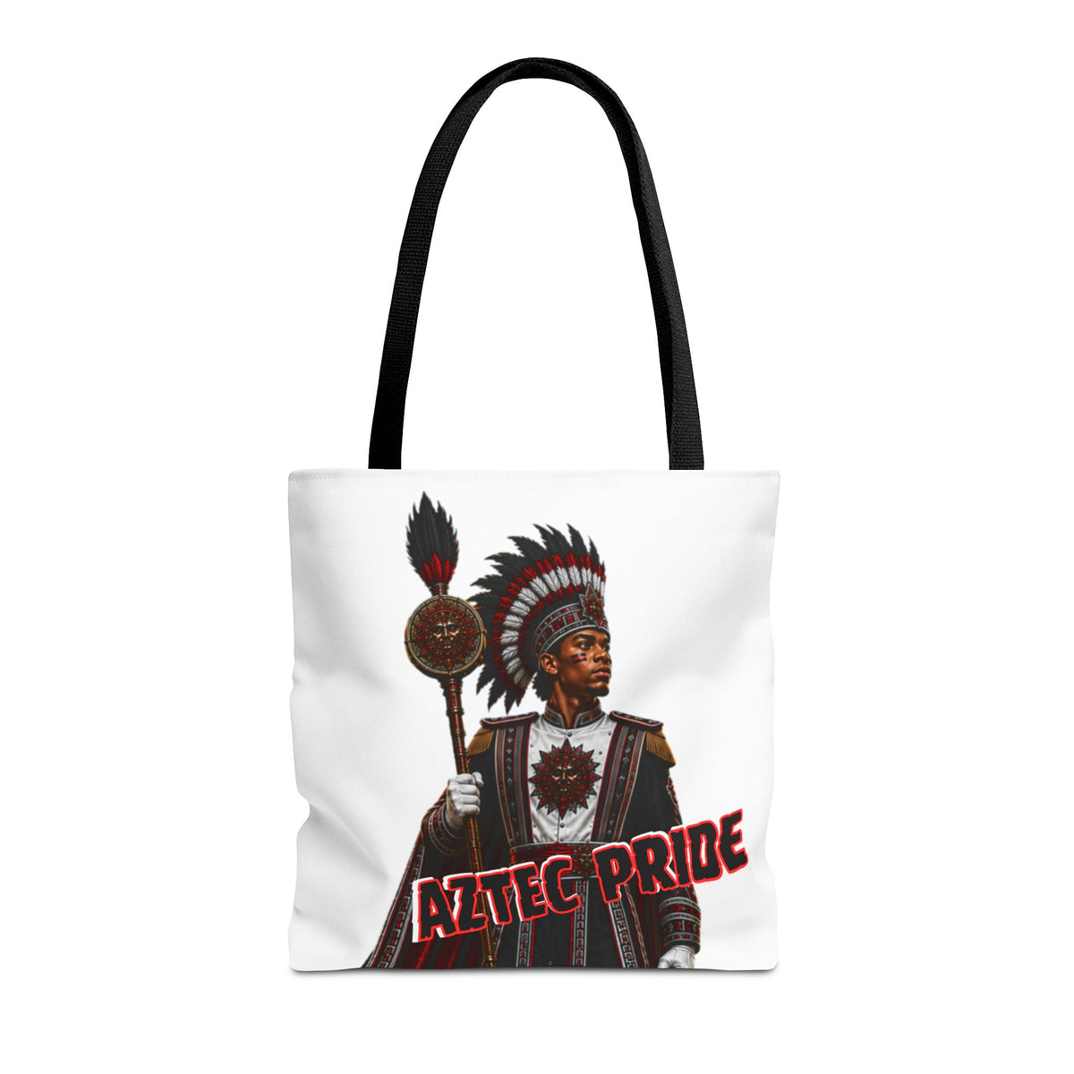 Aztec Band Warrior Tote Bag | Aztec-Inspired AI Art • Made & Shipped in the USA • 🚚 FREE USA Shipping • FREE Personalization