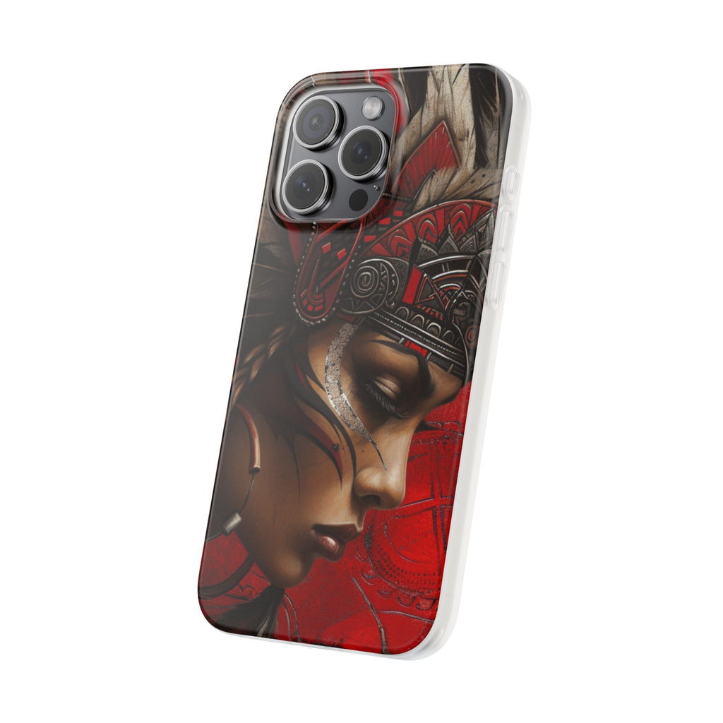 Aztec Sun Goddess – Flexi Phone Case (iPhone & Samsung • Clear TPU • Made in USA • Personalized Option)