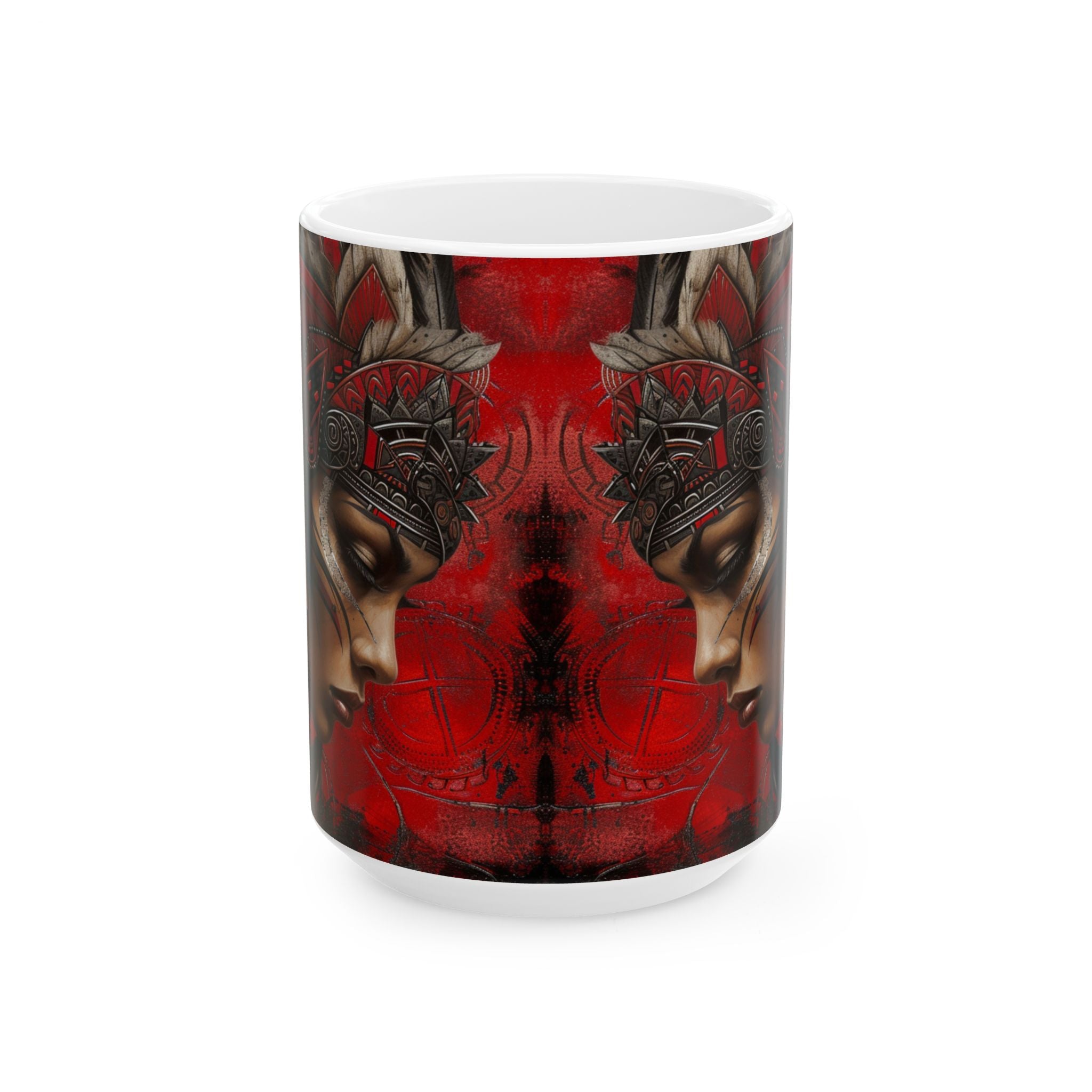 Aztec Sun Goddess – Ceramic Mug (11oz, 15oz • Dishwasher & Microwave Safe • Made in USA • Personalized Option)