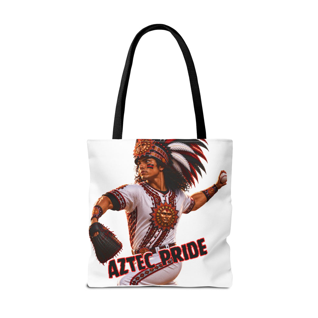 Aztec Baseball Warrior Tote Bag | Aztec-Inspired AI Art • Made & Shipped in the USA • 🚚 FREE USA Shipping • FREE Personalization
