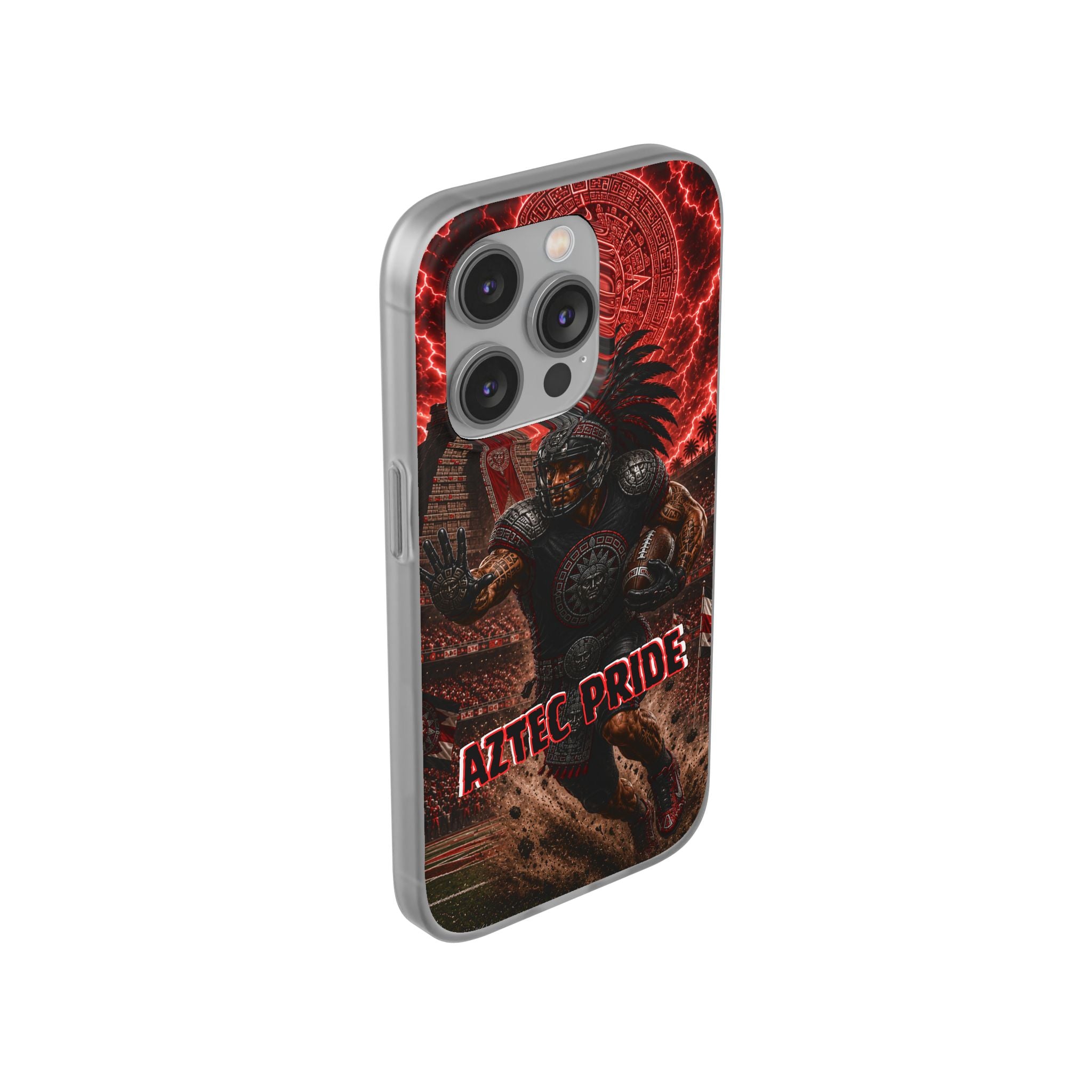 Aztec Football Warrior – Flexi Phone Case (iPhone & Samsung • Clear TPU • Made in USA • Personalized Option)