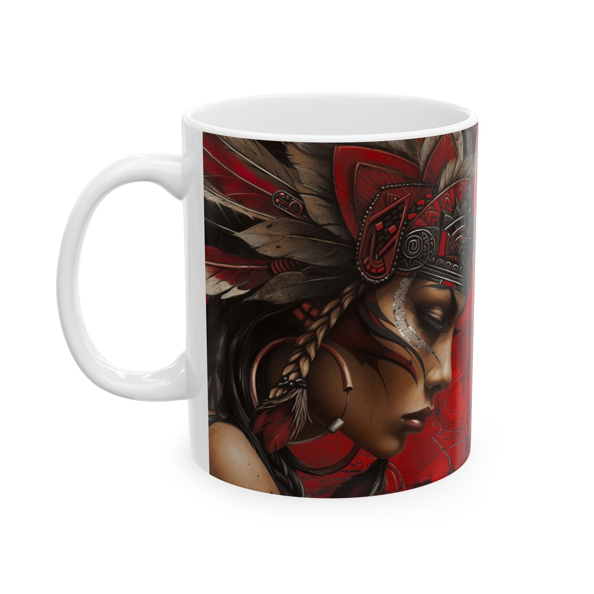 Aztec Sun Goddess – Ceramic Mug (11oz, 15oz • Dishwasher & Microwave Safe • Made in USA • Personalized Option)