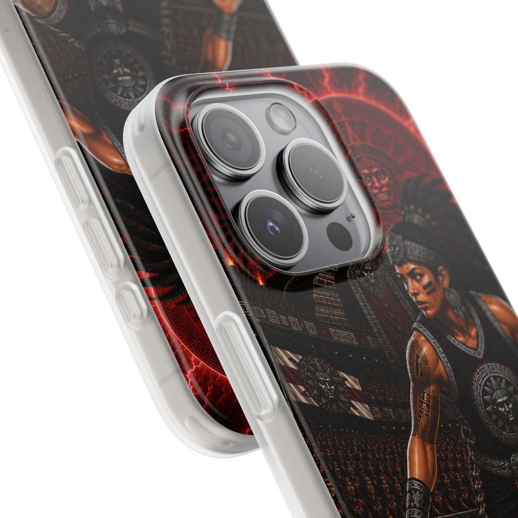Aztec Basketball Female Warrior – Flexi Phone Case (iPhone & Samsung • Clear TPU • Made & Shipped in the USA • 🚚 FREE USA Shipping • Personalized Option)