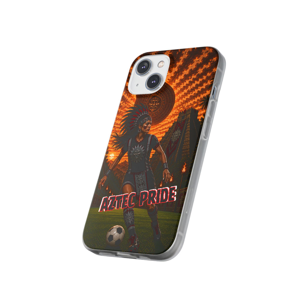 Aztec Soccer Female Warrior – Flexi Phone Case (iPhone & Samsung • Clear TPU • Made & Shipped in the USA • 🚚 FREE USA Shipping • Personalized Option)