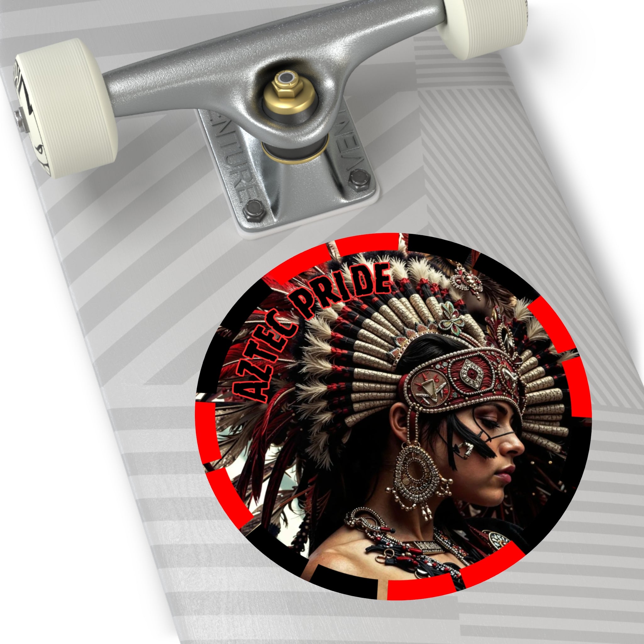 Aztec Goddess Spirit Round Vinyl Sticker – Waterproof Matte Decal (2”–6”)