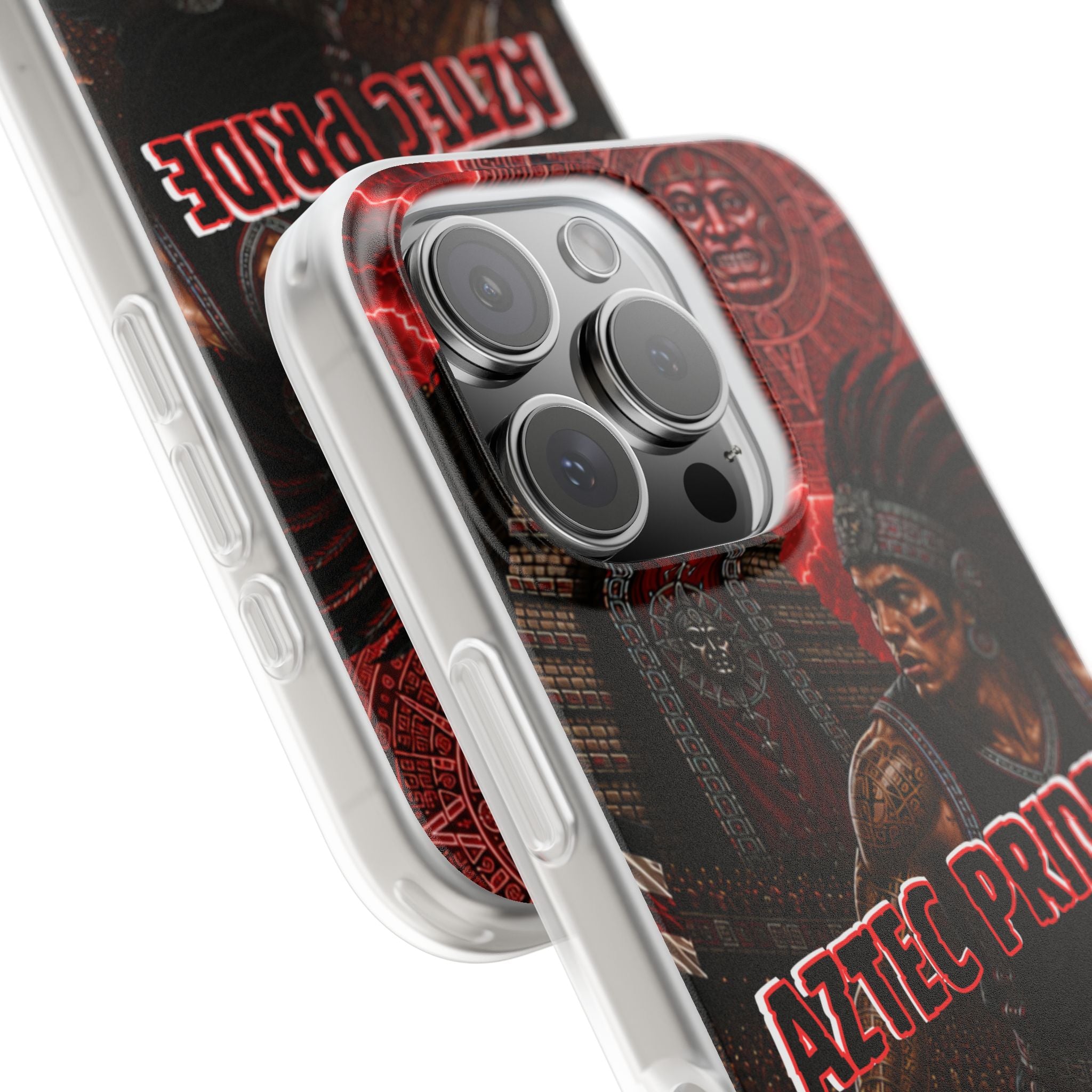 Aztec Basketall Warrior – Flexi Phone Case (iPhone & Samsung • Clear TPU • Made & Shipped in the USA • 🚚 FREE USA Shipping • Personalized Option)