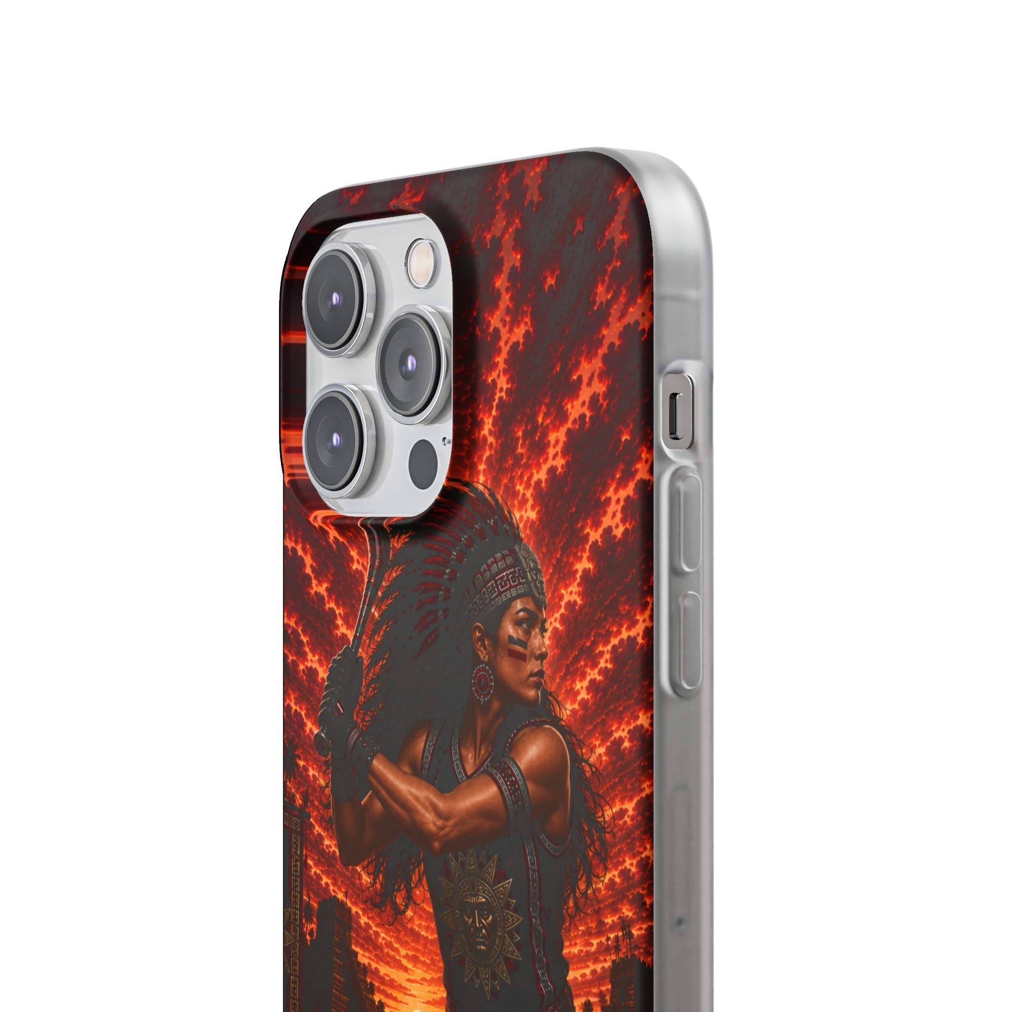 Aztec Softball Warrior – Flexi Phone Case (iPhone & Samsung • Clear TPU • Made & Shipped in the USA • 🚚 FREE USA Shipping • Personalized Option)