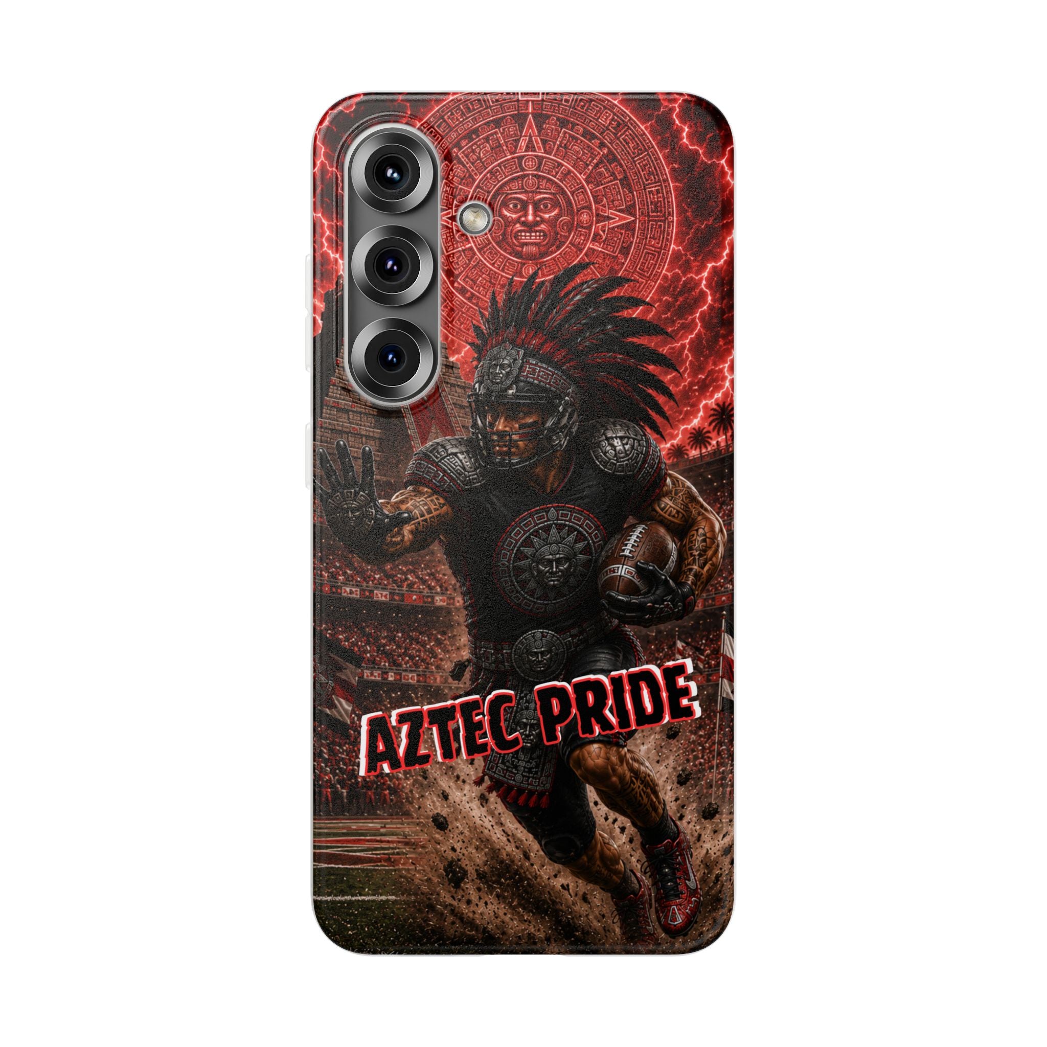 Aztec Football Warrior – Flexi Phone Case (iPhone & Samsung • Clear TPU • Made in USA • Personalized Option)