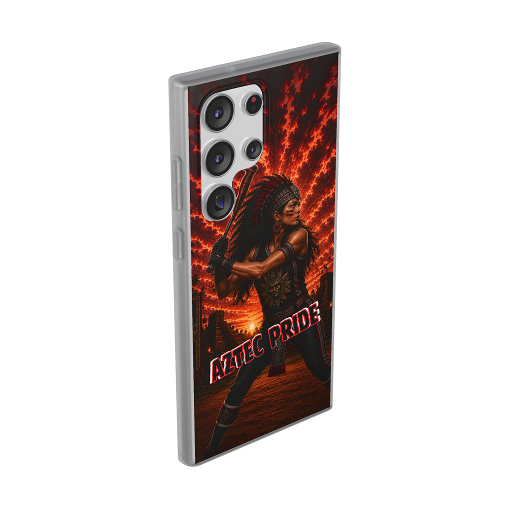Aztec Softball Warrior – Flexi Phone Case (iPhone & Samsung • Clear TPU • Made & Shipped in the USA • 🚚 FREE USA Shipping • Personalized Option)