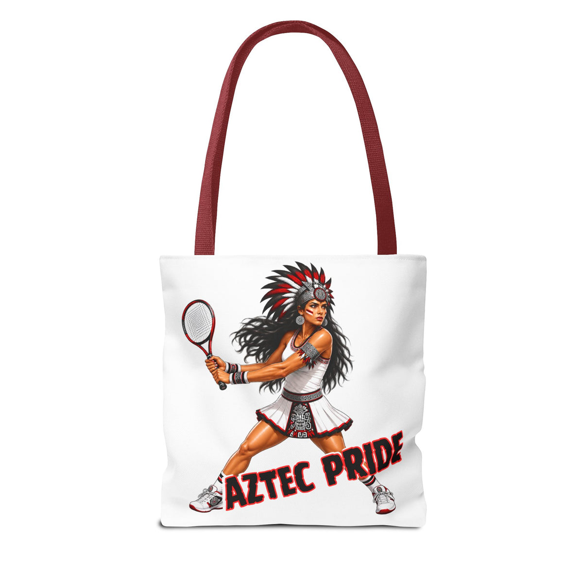 Aztec Tennis Female Warrior Tote Bag | Aztec-Inspired AI Art • Made & Shipped in the USA • 🚚 FREE USA Shipping • FREE Personalization