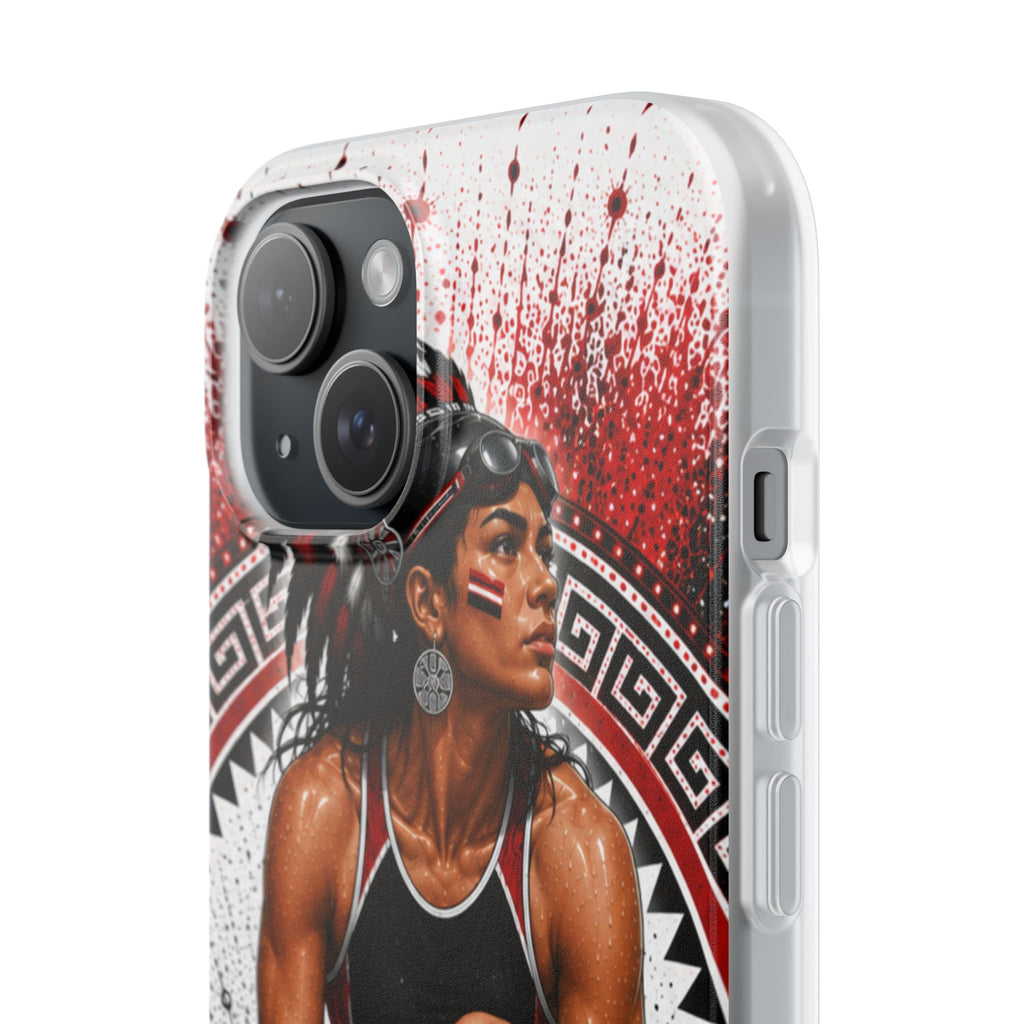 Aztec Swim & Dive Warrior – Flexi Phone Case (iPhone & Samsung • Clear TPU • Made & Shipped in the USA • 🚚 FREE USA Shipping • Personalized Option)