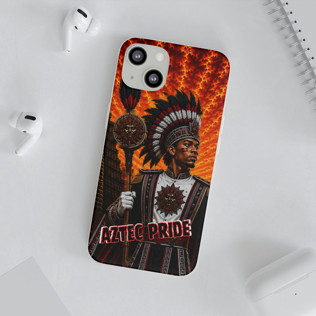 Aztec Drum Major Warrior – Flexi Phone Case (iPhone & Samsung • Clear TPU • Made & Shipped in the USA • 🚚 FREE USA Shipping • Personalized Option)