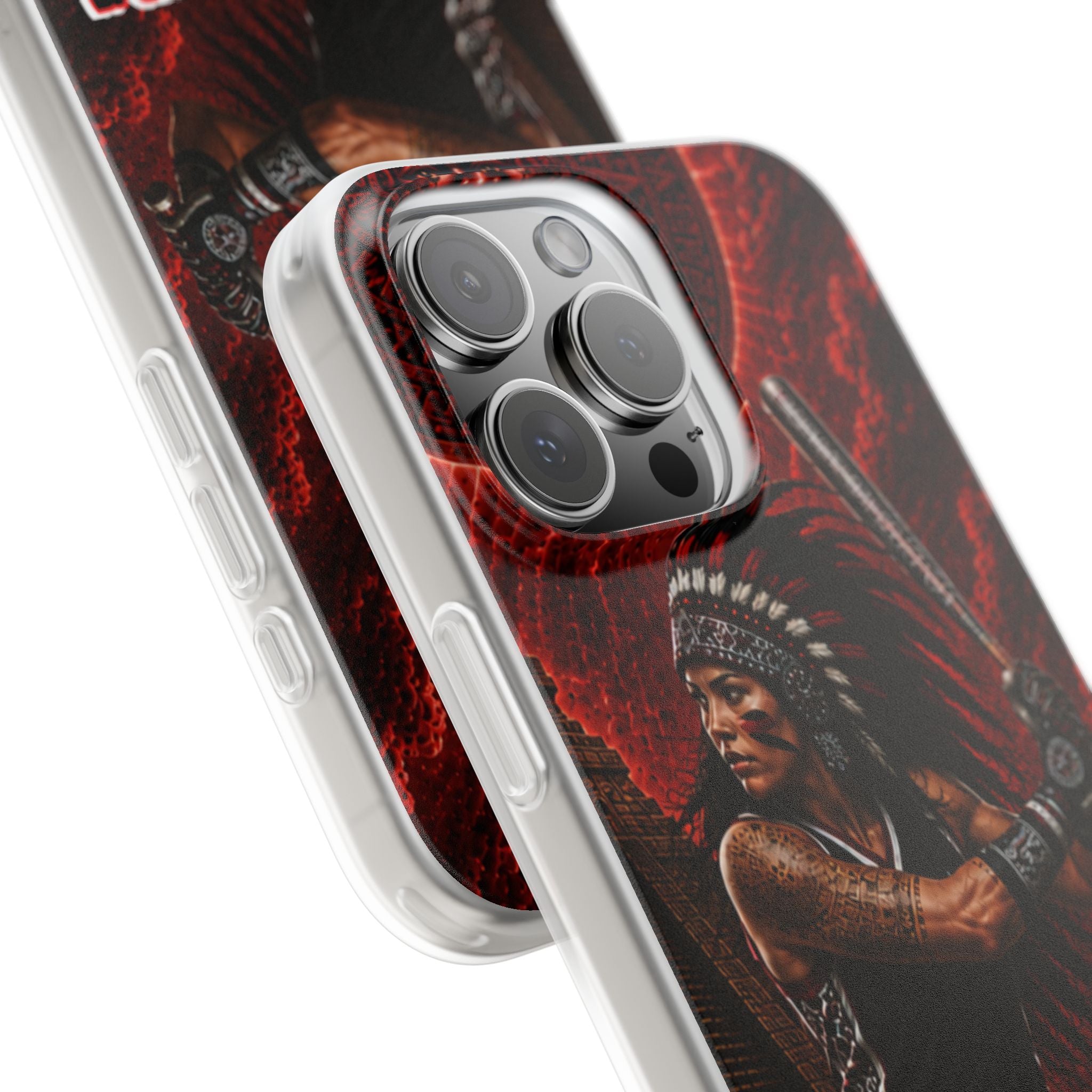 Aztec Softball Warrior – Flexi Phone Case (iPhone & Samsung • Clear TPU • Made in USA • Personalized Option)