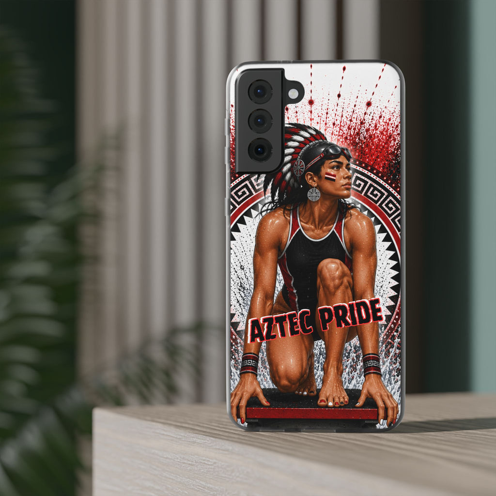 Aztec Swim & Dive Warrior – Flexi Phone Case (iPhone & Samsung • Clear TPU • Made & Shipped in the USA • 🚚 FREE USA Shipping • Personalized Option)