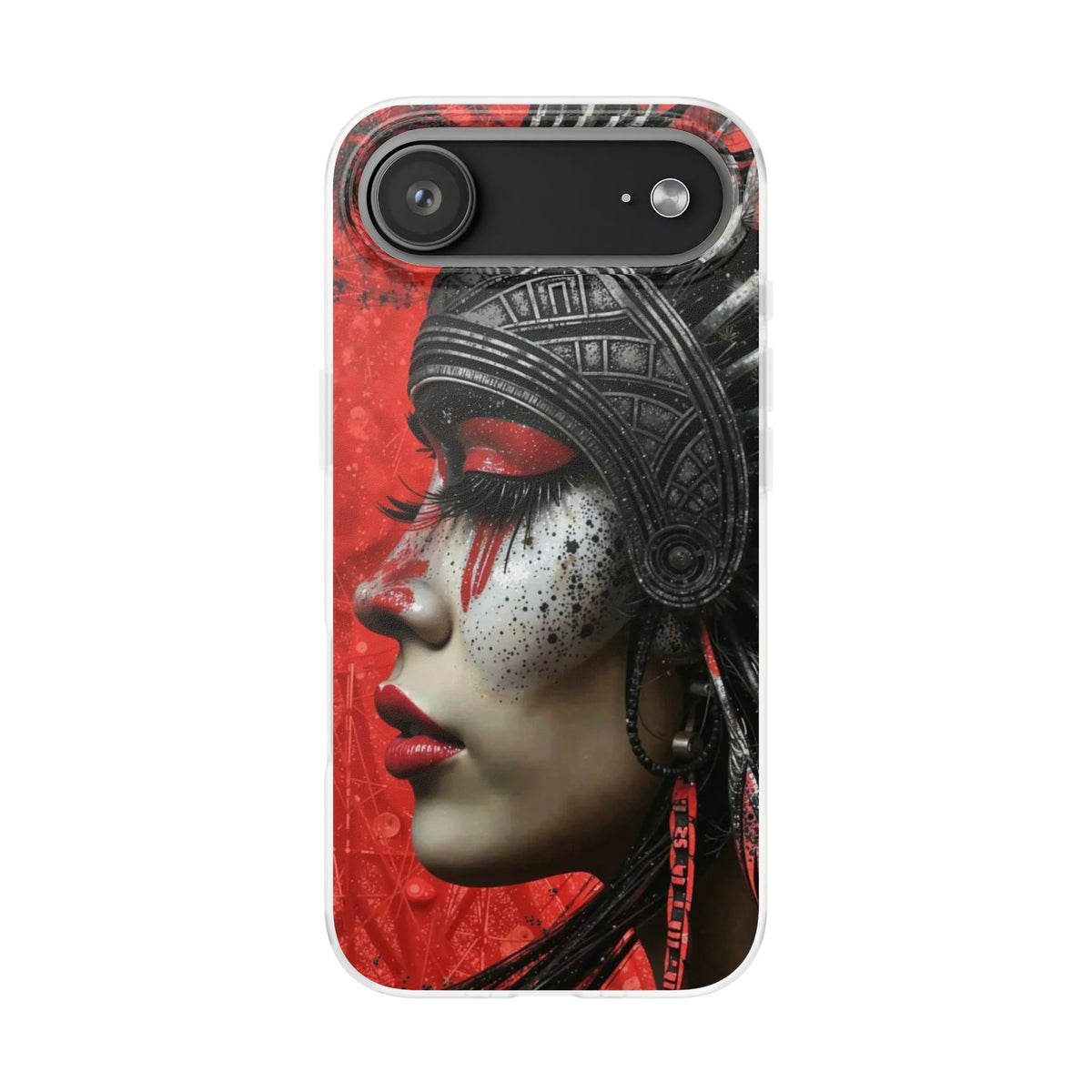 Aztec Fearless Goddess – Flexi Phone Case (iPhone & Samsung • Clear TPU • Made in USA • Personalized Option)