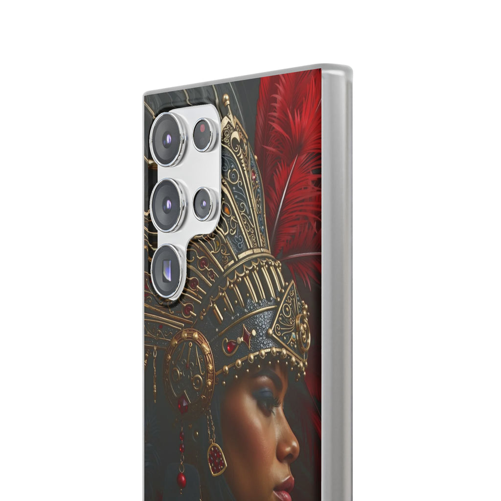 Aztec Lioness Queen – Flexi Phone Case (iPhone & Samsung • Clear TPU • Made in USA • Personalized Option)