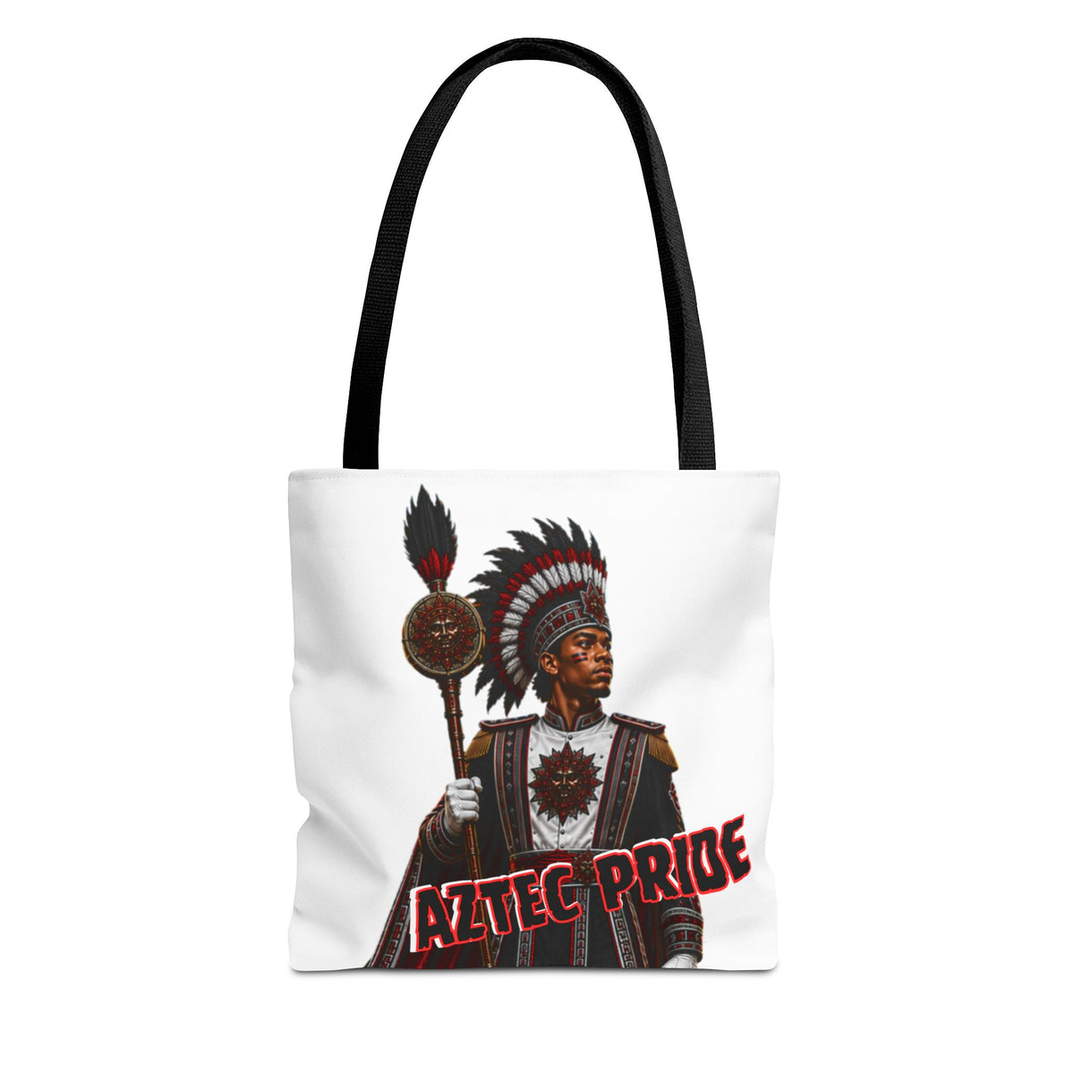 Aztec Band Warrior Tote Bag | Aztec-Inspired AI Art • Made & Shipped in the USA • 🚚 FREE USA Shipping • FREE Personalization