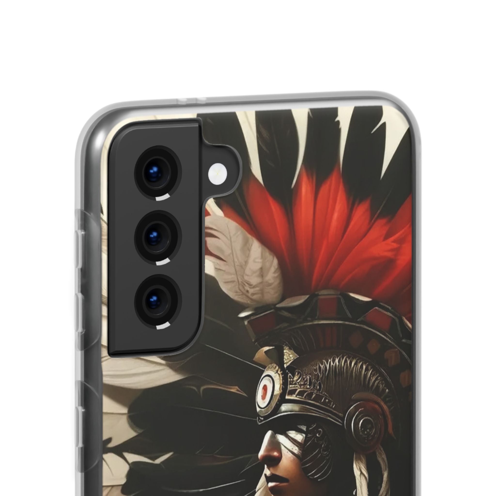Aztec Fierce Warrior – Flexi Phone Case (iPhone & Samsung • Clear TPU • Made in USA • Personalized Option)