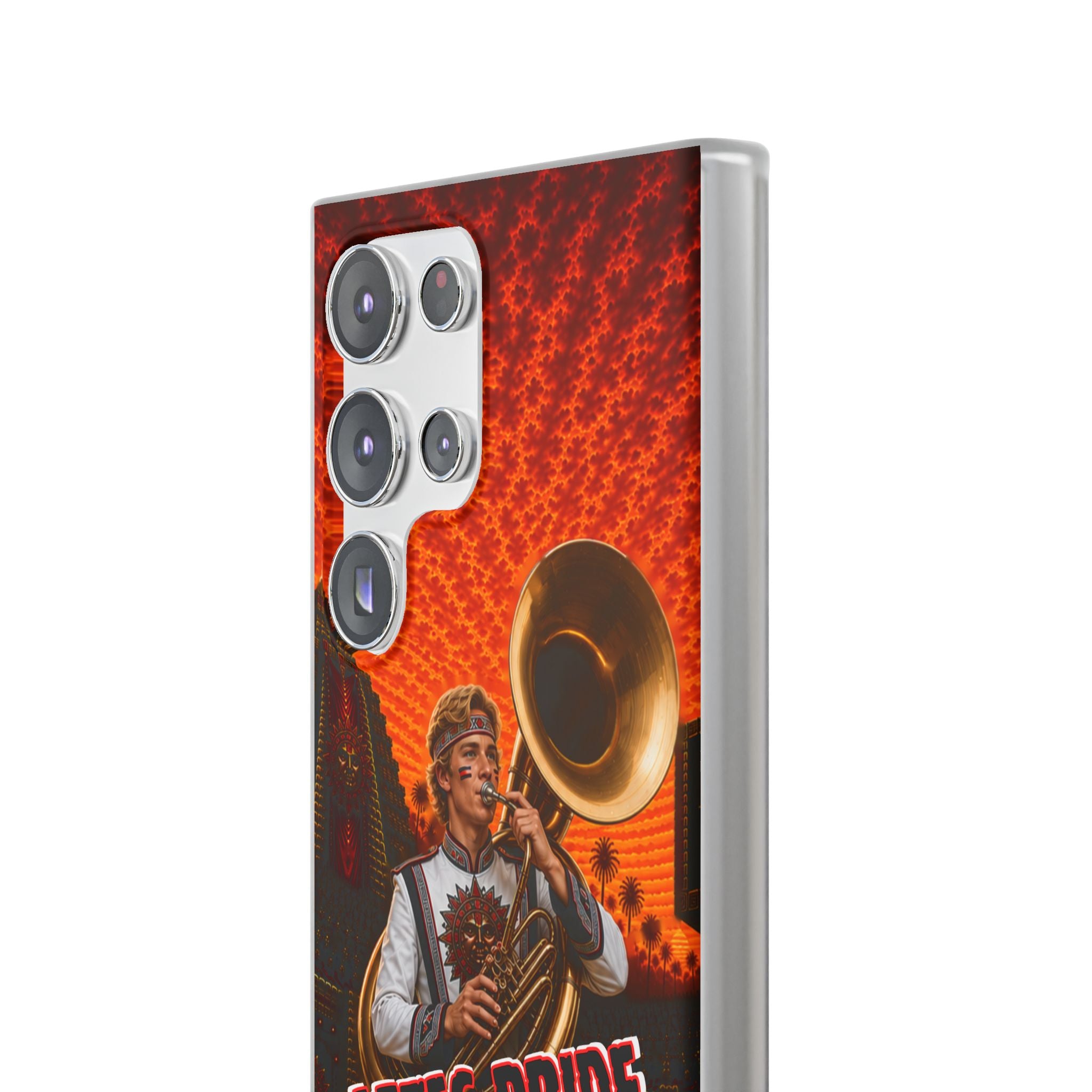 Aztec Band Warrior – Flexi Phone Case (iPhone & Samsung • Clear TPU • Made & Shipped in the USA • 🚚 FREE USA Shipping • Personalized Option)