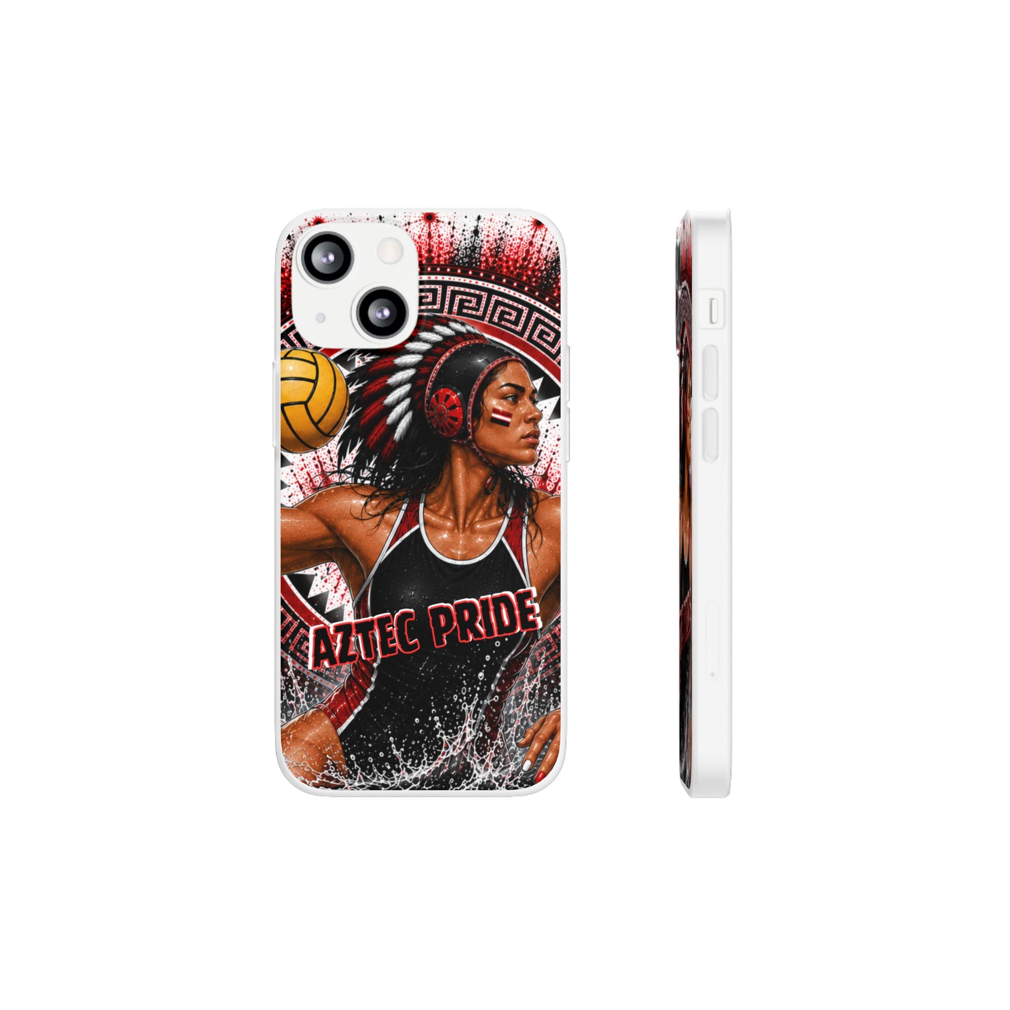 Aztec Water Polo Warrior – Flexi Phone Case (iPhone & Samsung • Clear TPU • Made in USA • Personalized Option)