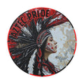 Aztec Silent Goddess Round Vinyl Sticker – Waterproof Matte Decal (2”–6”)