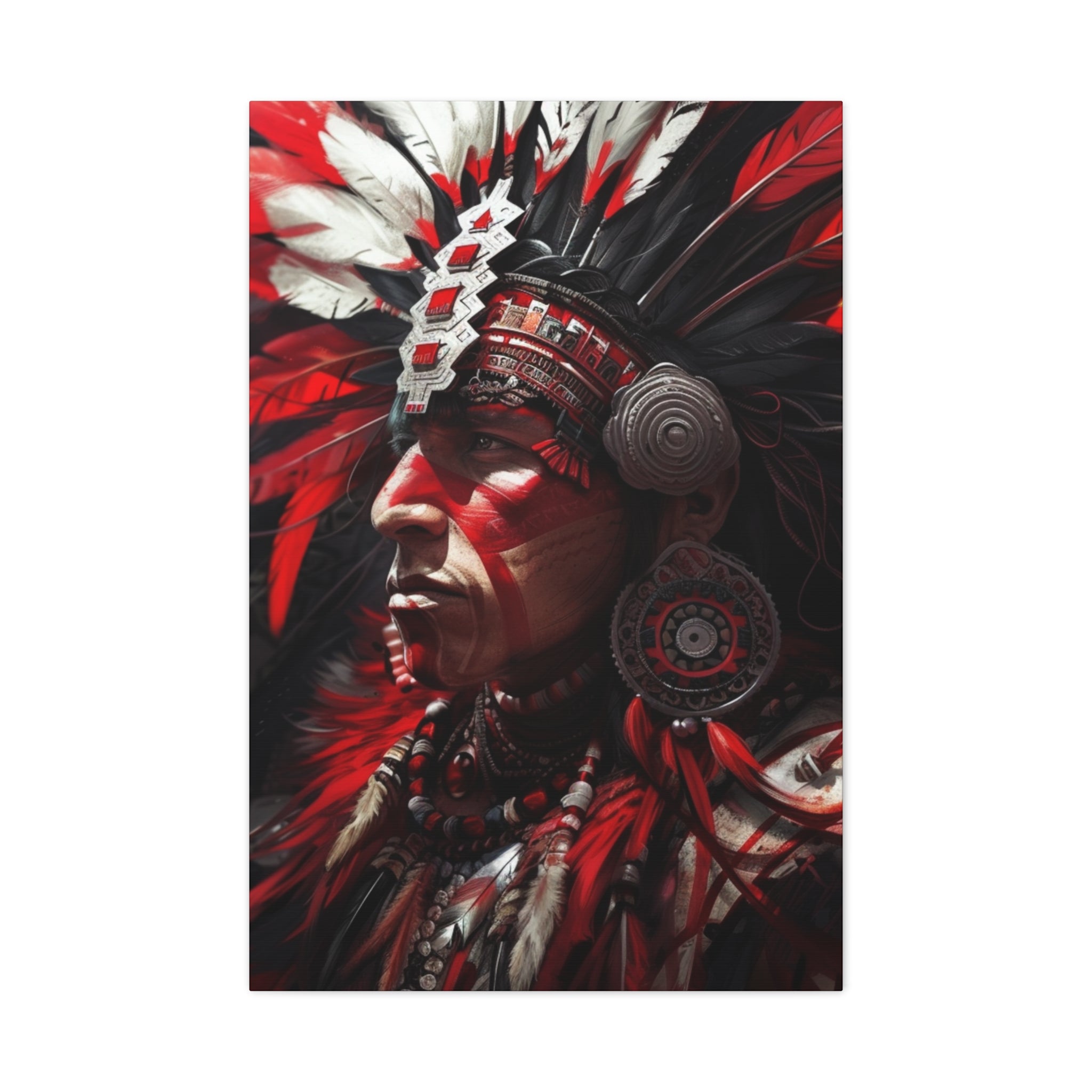 Aztec Loyal Warrior – Bold Aztec Wall Art Canvas
