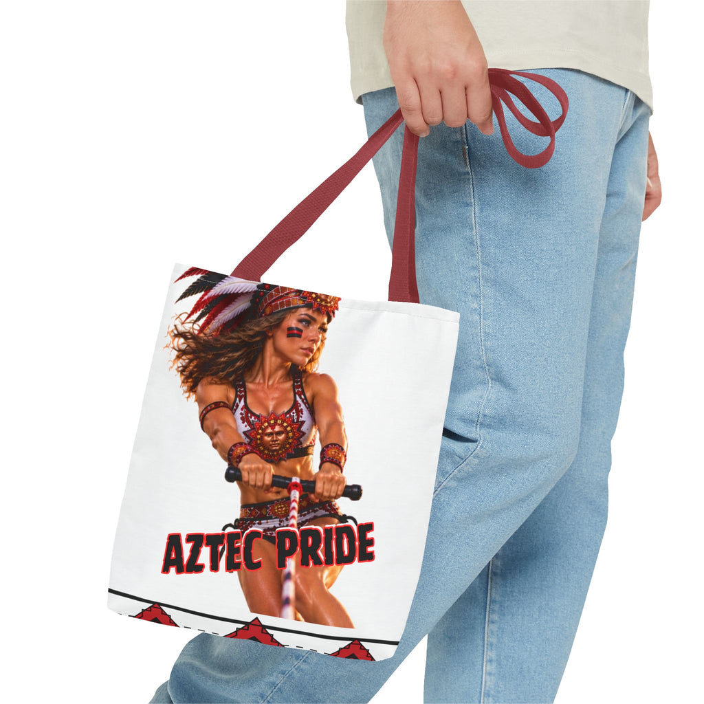 Aztec Waterski Wakeboard Female Warrior Tote Bag | Aztec-Inspired AI Art • Made & Shipped in the USA • 🚚 FREE USA Shipping • FREE Personalization