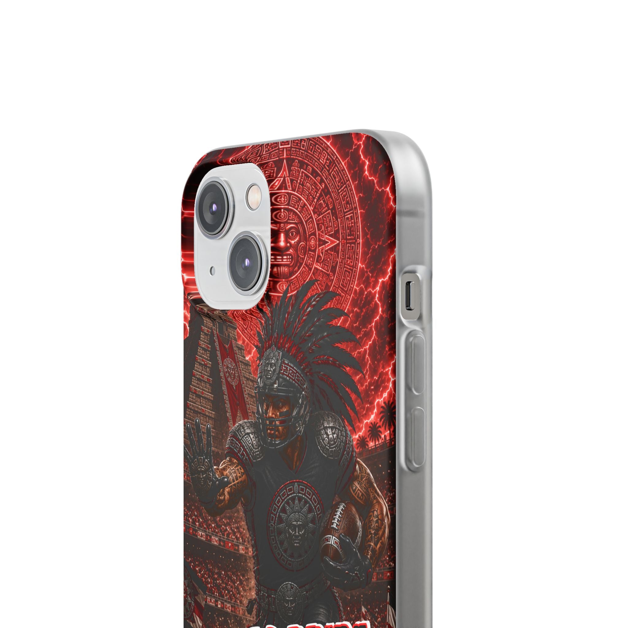 Aztec Football Warrior – Flexi Phone Case (iPhone & Samsung • Clear TPU • Made in USA • Personalized Option)