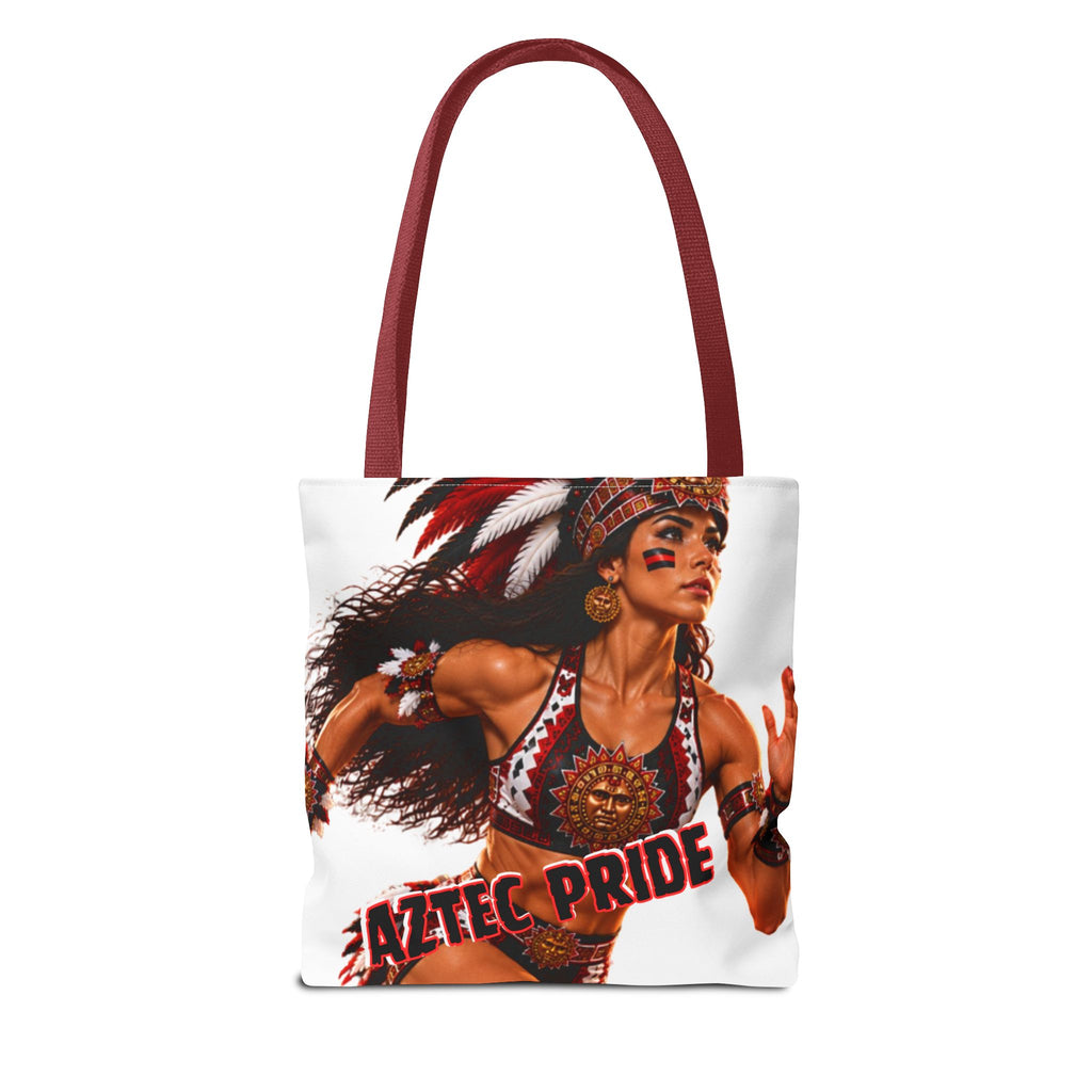 Aztec Track Female Warrior Tote Bag | Aztec-Inspired AI Art • Made & Shipped in the USA • 🚚 FREE USA Shipping • FREE Personalization