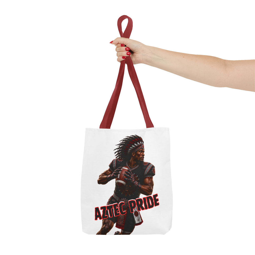 Aztec Football Quarterback Warrior Tote Bag | Aztec-Inspired AI Art • Made & Shipped in the USA • 🚚 FREE USA Shipping • FREE Personalization