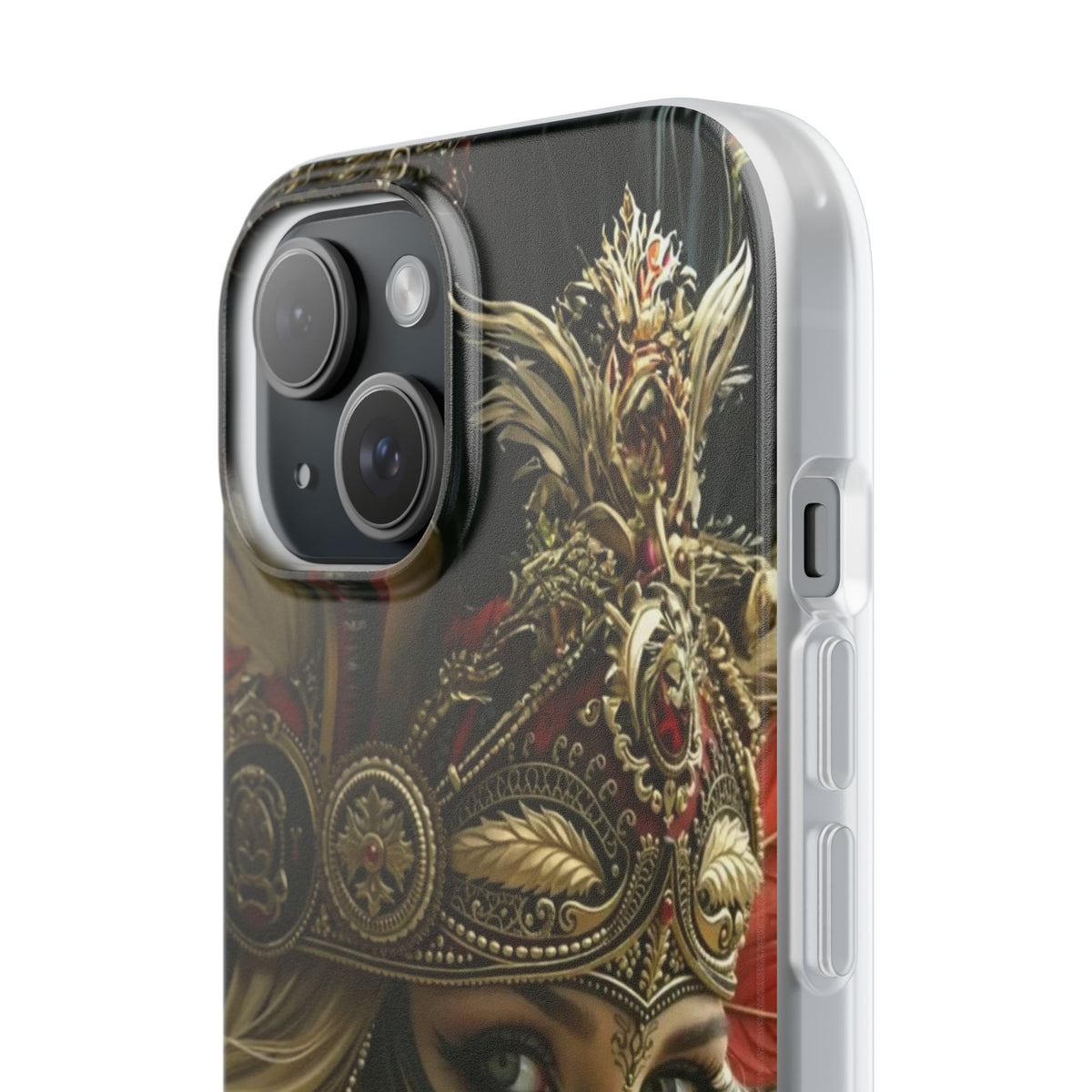 Aztec Fireheart Queen – Flexi Phone Case (iPhone & Samsung • Clear TPU • Made in USA • Personalized Option)