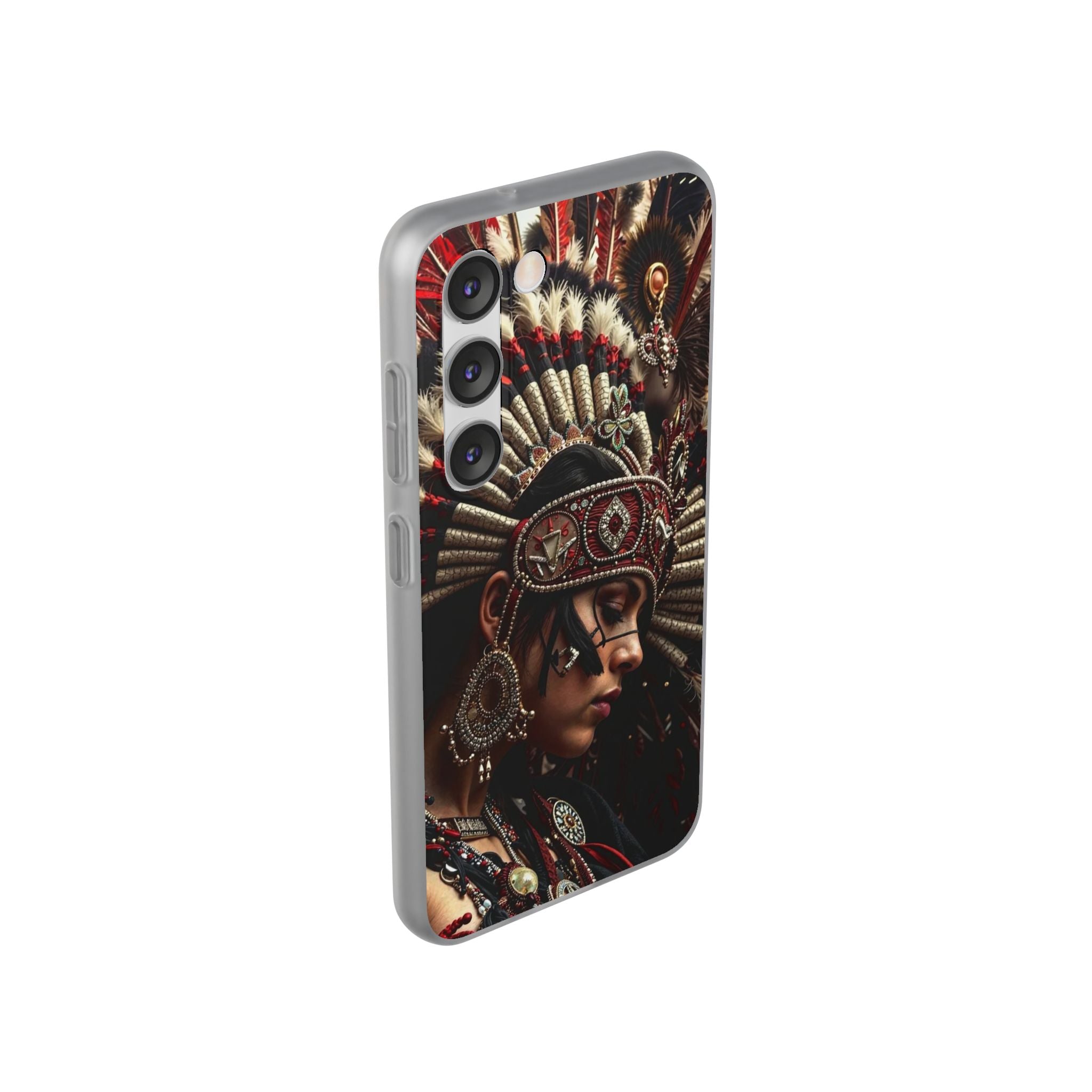 Aztec Goddess Spirit – Flexi Phone Case (iPhone & Samsung • Clear TPU • Made in USA • Personalized Option)