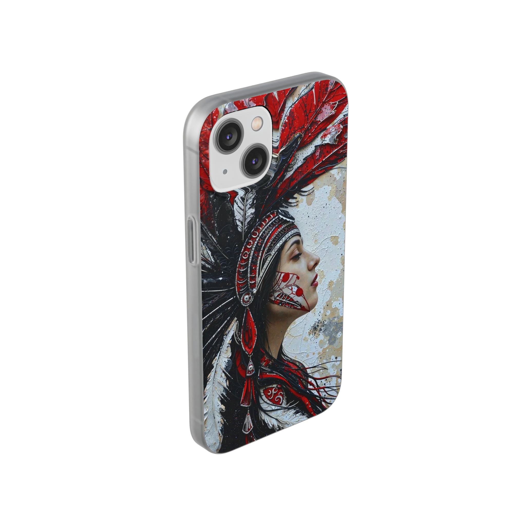 Aztec Silent Goddess – Flexi Phone Case (iPhone & Samsung • Clear TPU • Made in USA • Personalized Option)
