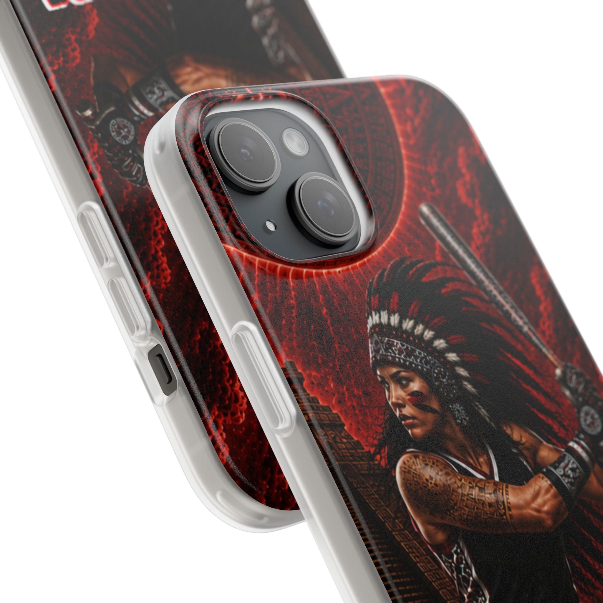 Aztec Softball Warrior – Flexi Phone Case (iPhone & Samsung • Clear TPU • Made in USA • Personalized Option)