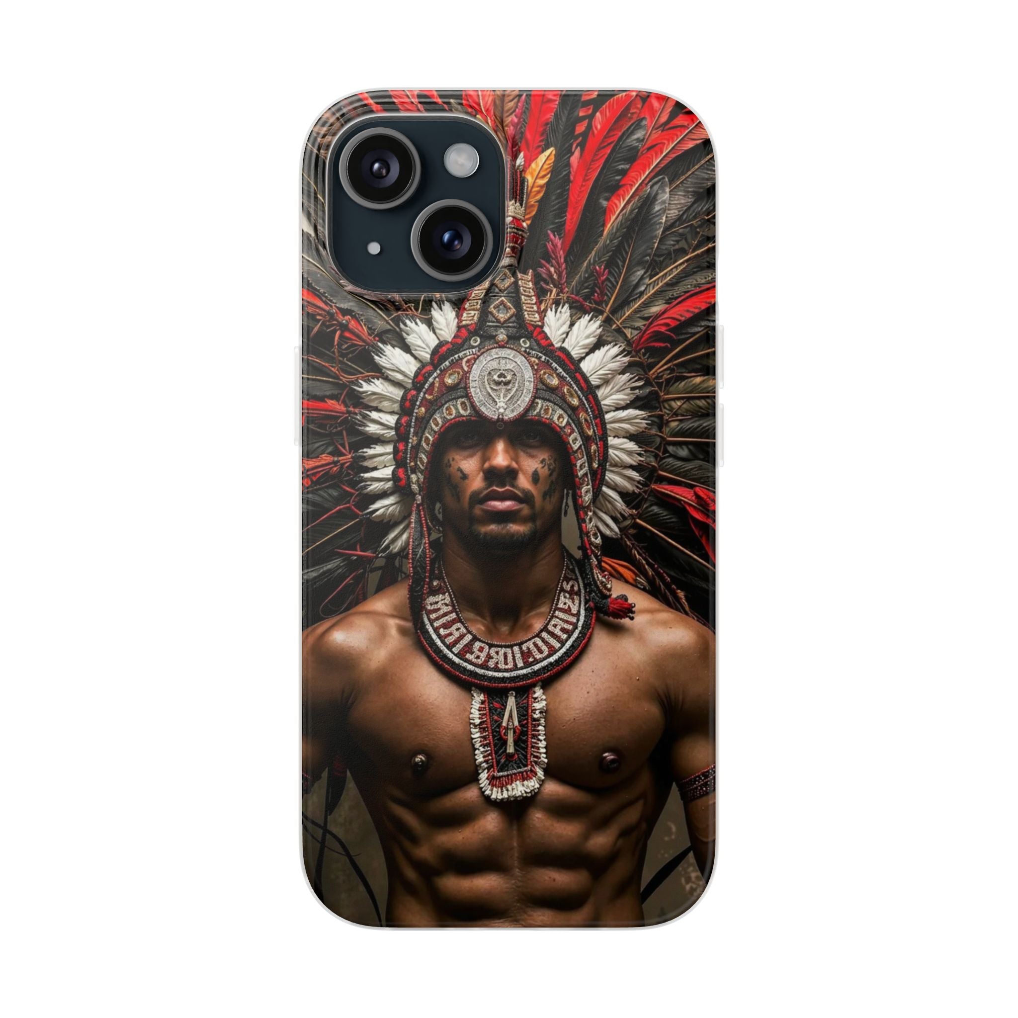 Aztec Warrior Eagle – Flexi Phone Case (iPhone & Samsung • Clear TPU • Made in USA • Personalized Option)