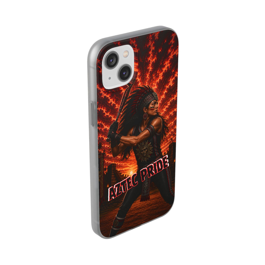 Aztec Softball Warrior – Flexi Phone Case (iPhone & Samsung • Clear TPU • Made & Shipped in the USA • 🚚 FREE USA Shipping • Personalized Option)