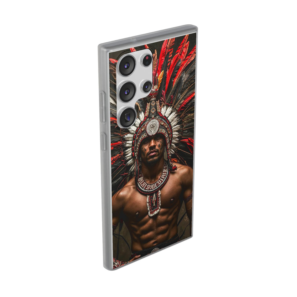 Aztec Warrior Eagle – Flexi Phone Case (iPhone & Samsung • Clear TPU • Made in USA • Personalized Option)