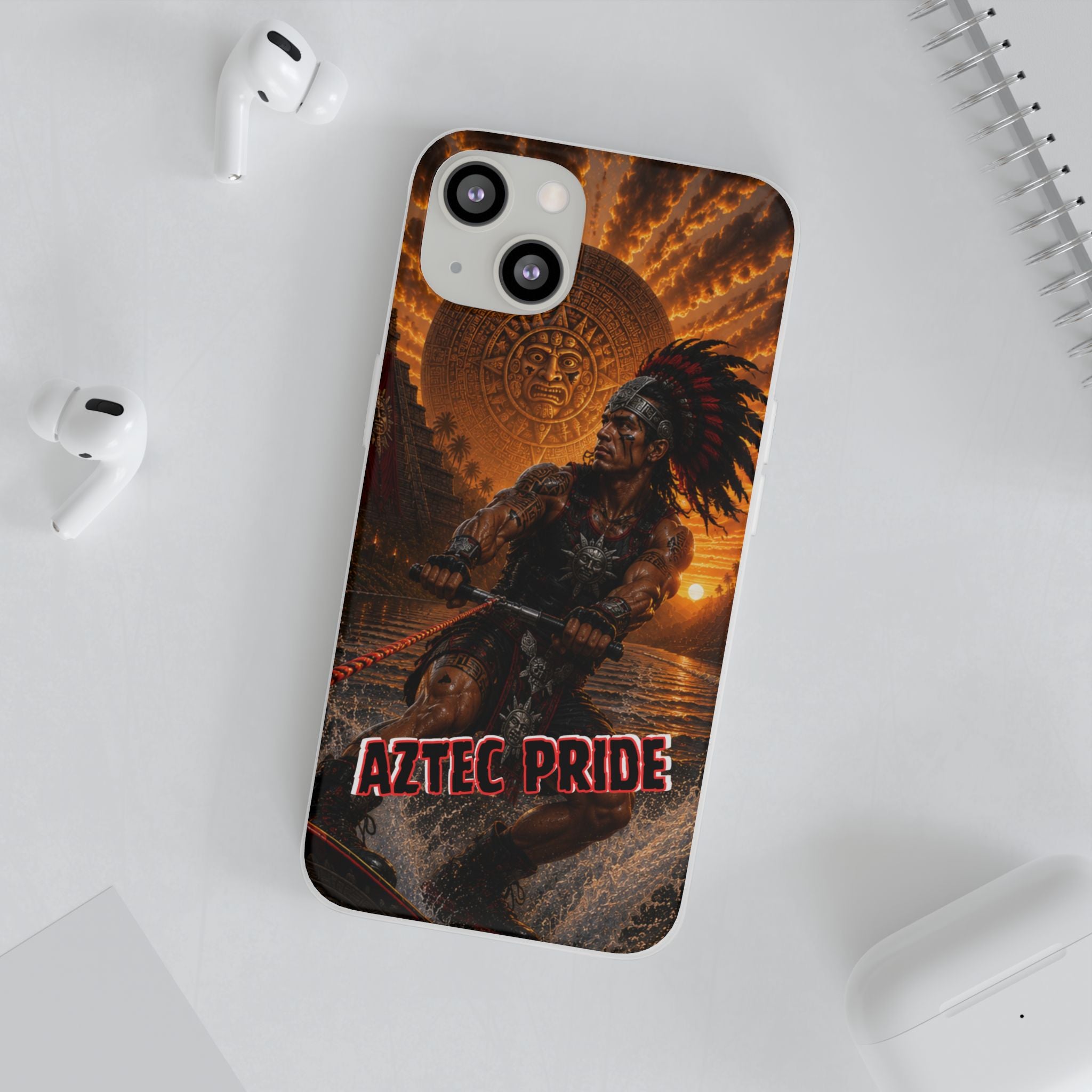 Aztec Wakeboard Male Warrior – Flexi Phone Case (iPhone & Samsung • Clear TPU • Made & Shipped in the USA • 🚚 FREE USA Shipping • Personalized Option)